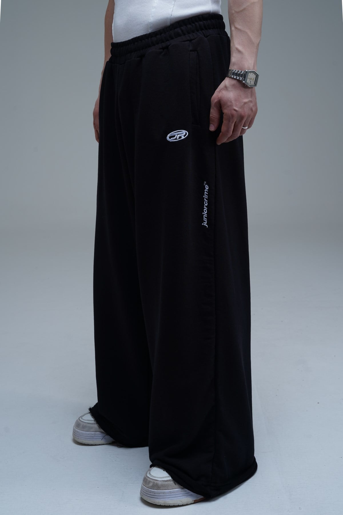 JR Nakışlı Siyah Baggy Eşofman