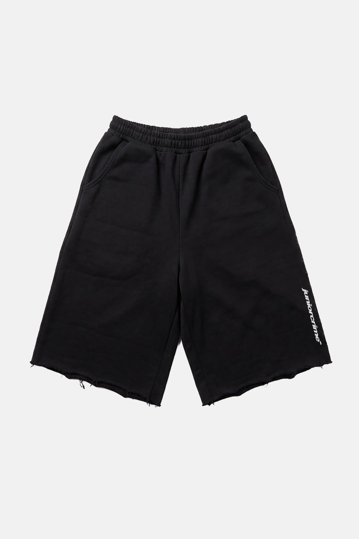 JR Nakışlı Siyah Jogger Baggy Şort