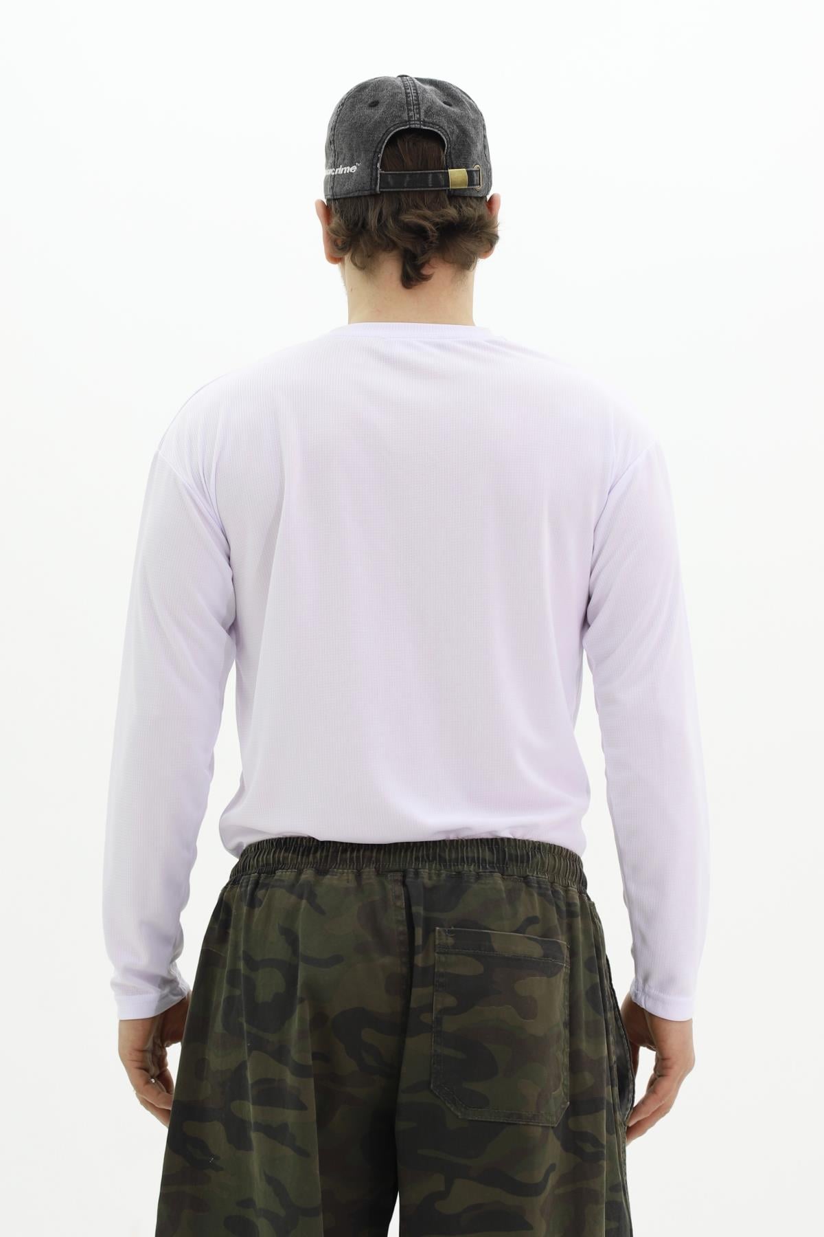 JR Nakışlı Uzun Kollu Beyaz Forma Tshirt