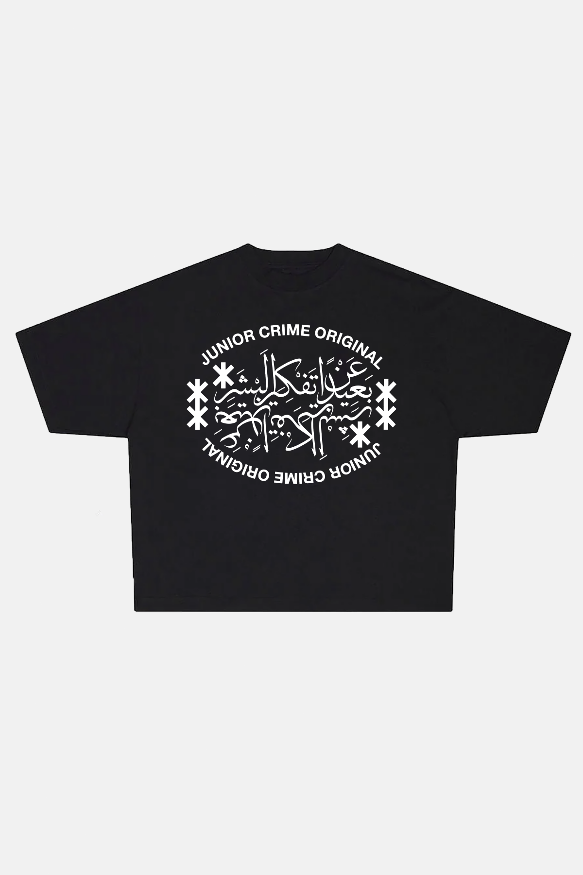 JR Original Baskılı Siyah Boxy Fit Tshirt