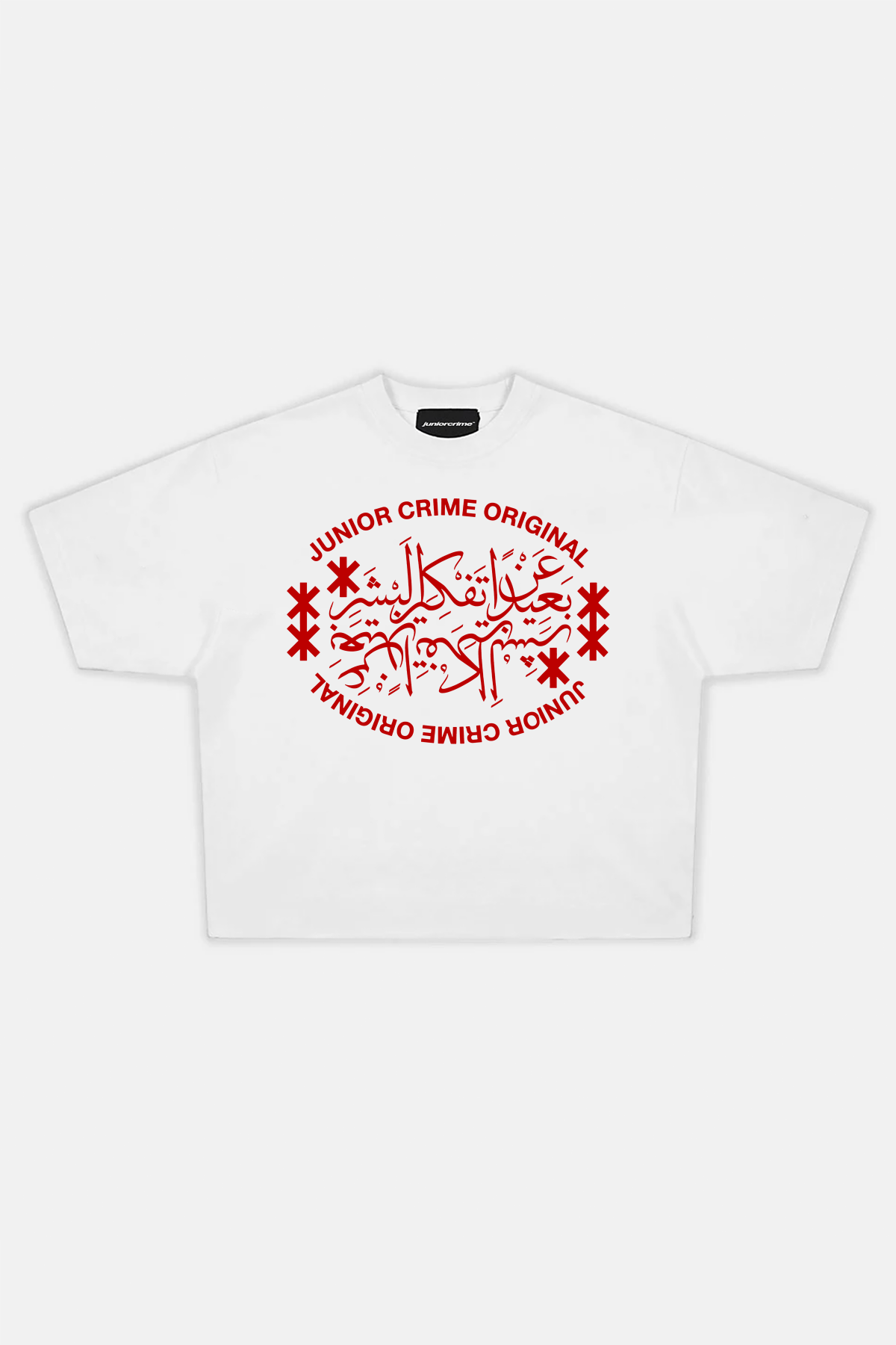 JR Red Original Baskılı Beyaz Boxy Fit Tshirt