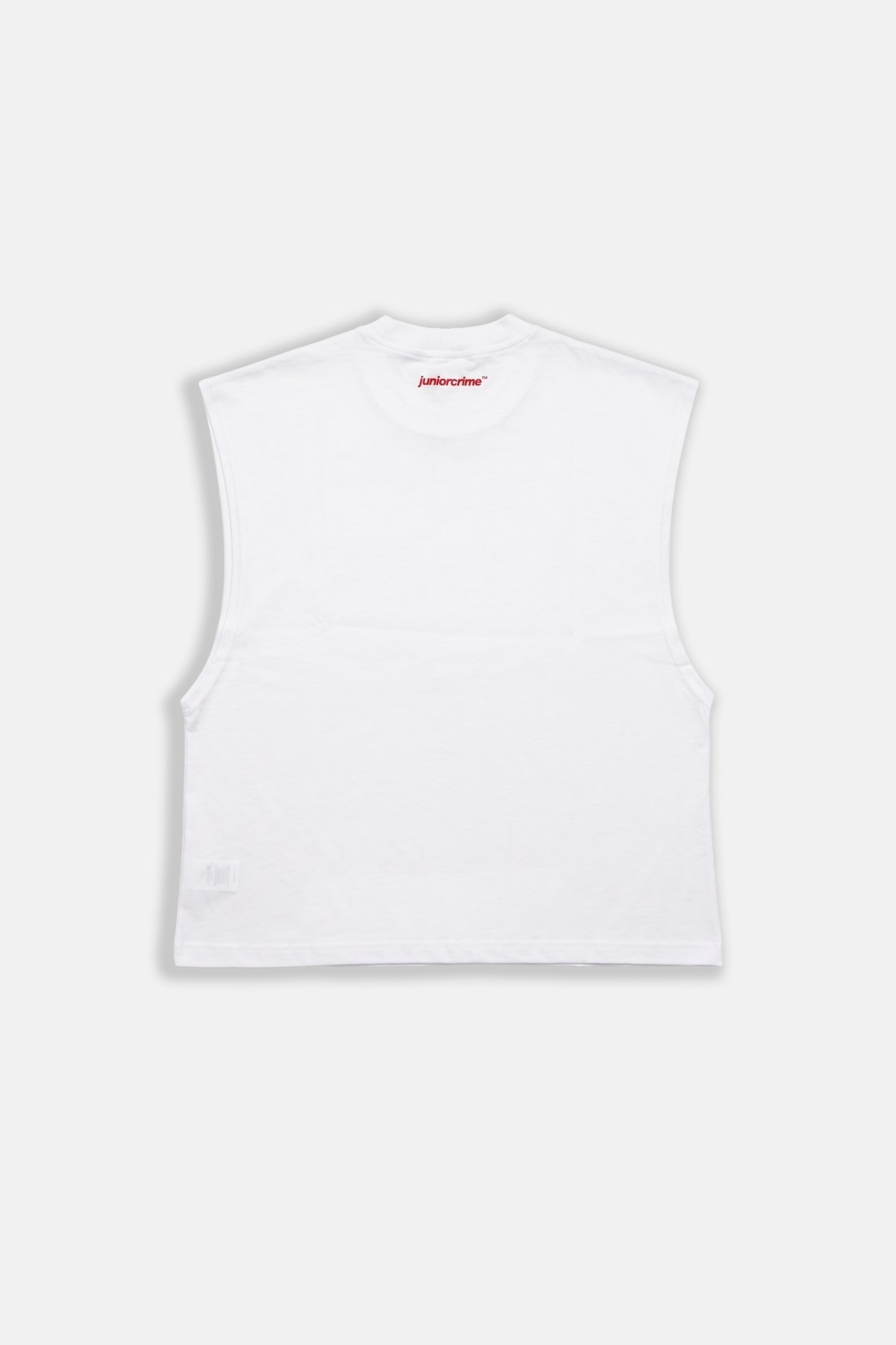 JR Signature Baskılı Boxy Fit Kolsuz Beyaz Tshirt