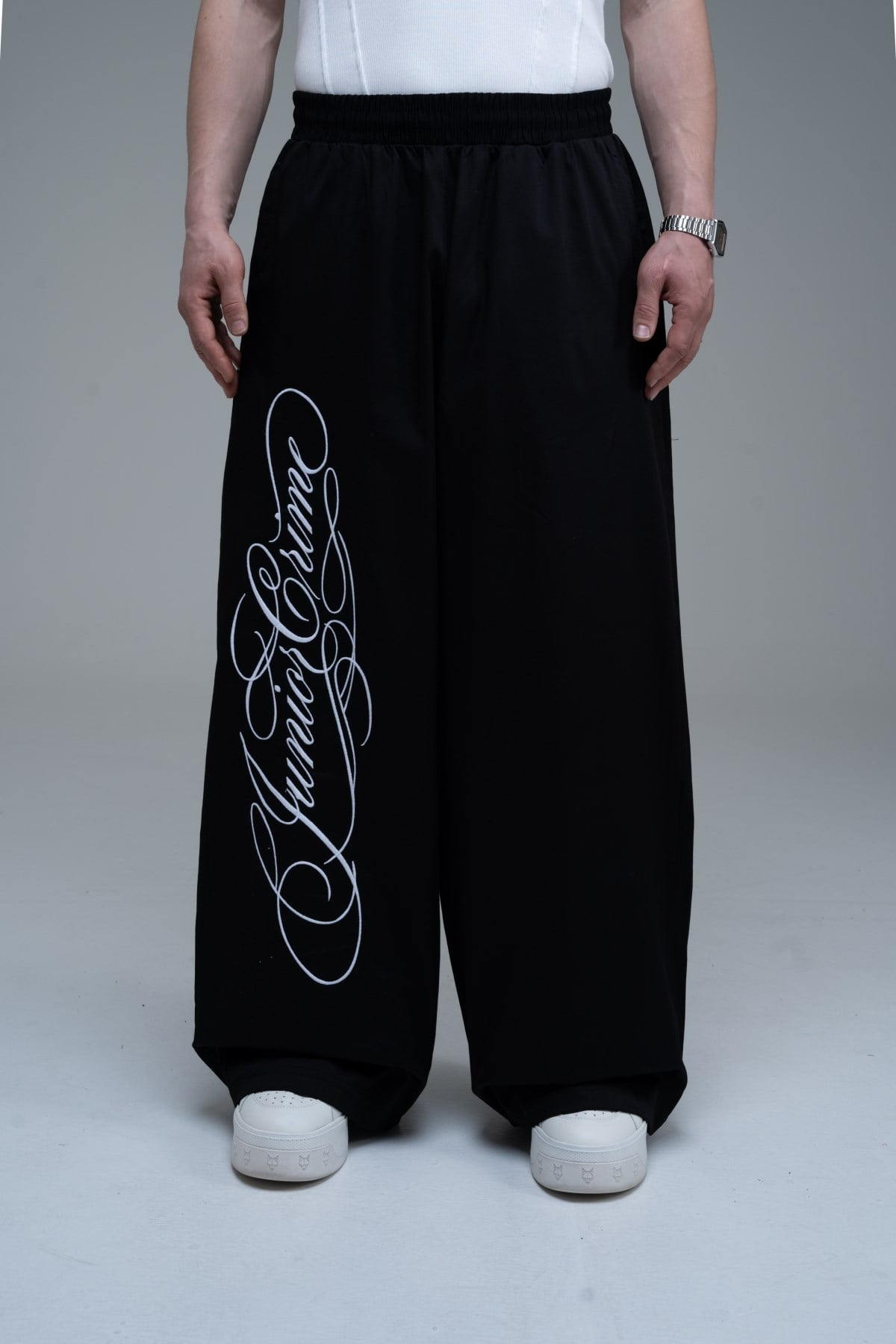 JR Signature Baskılı Gabardin Baggy Pantolon