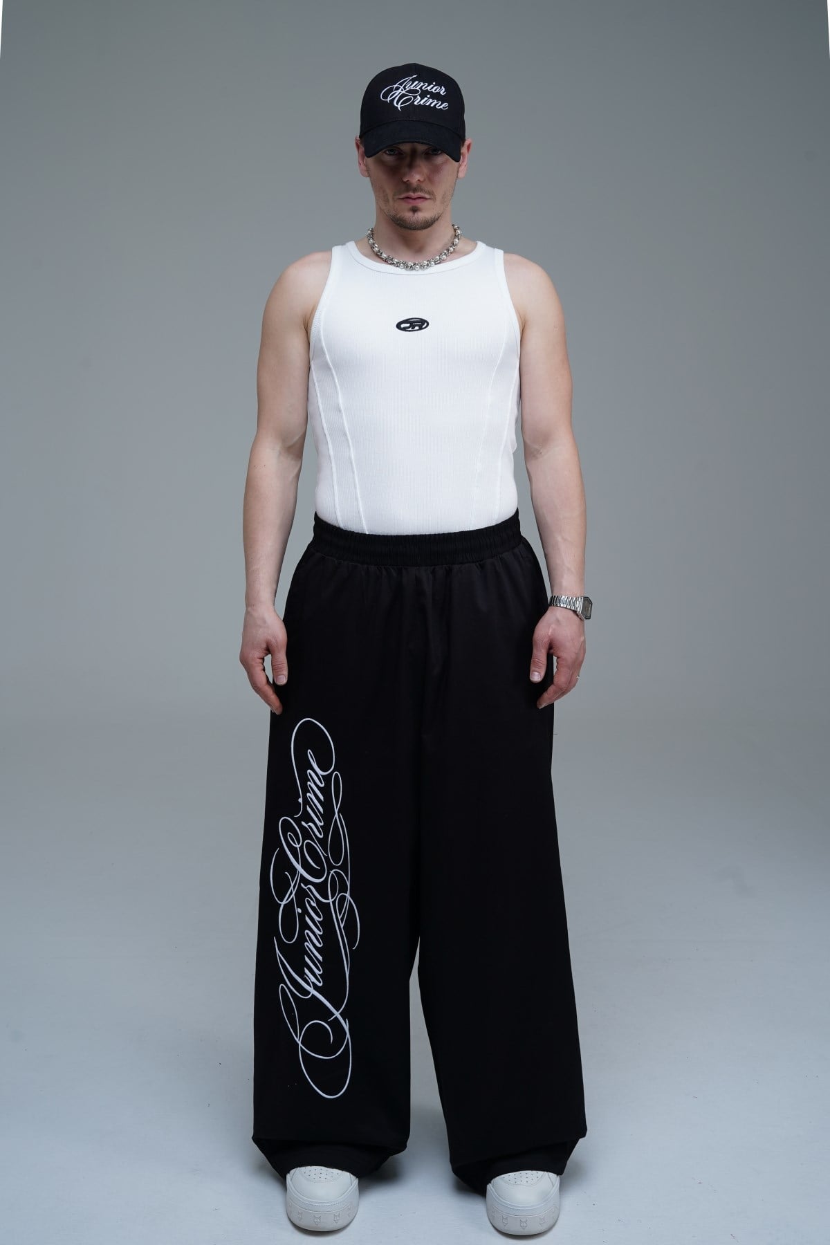 JR Signature Baskılı Gabardin Baggy Pantolon
