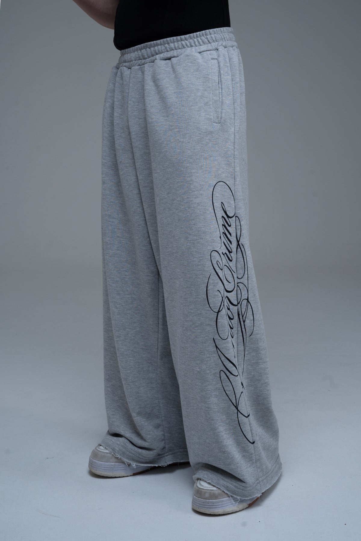 JR Signature Baskılı Gri Baggy Eşofman