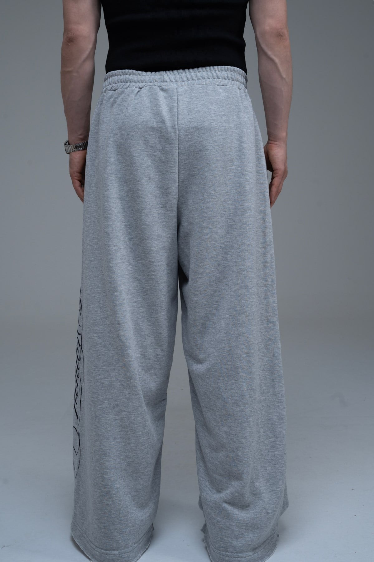 JR Signature Baskılı Gri Baggy Eşofman