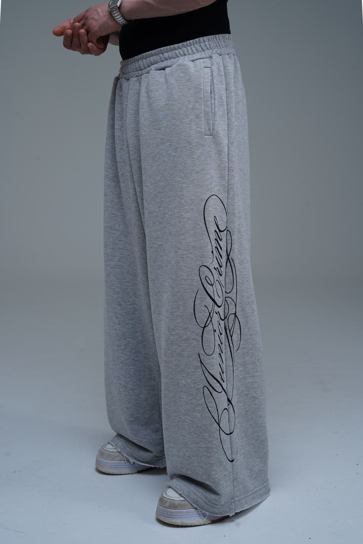 JR Signature Baskılı Gri Baggy Eşofman