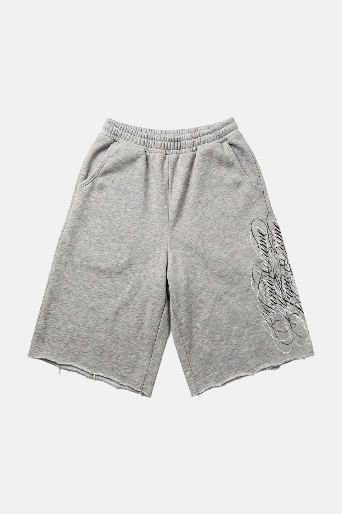 JR Signature Baskılı Jogger Baggy Gri Şort