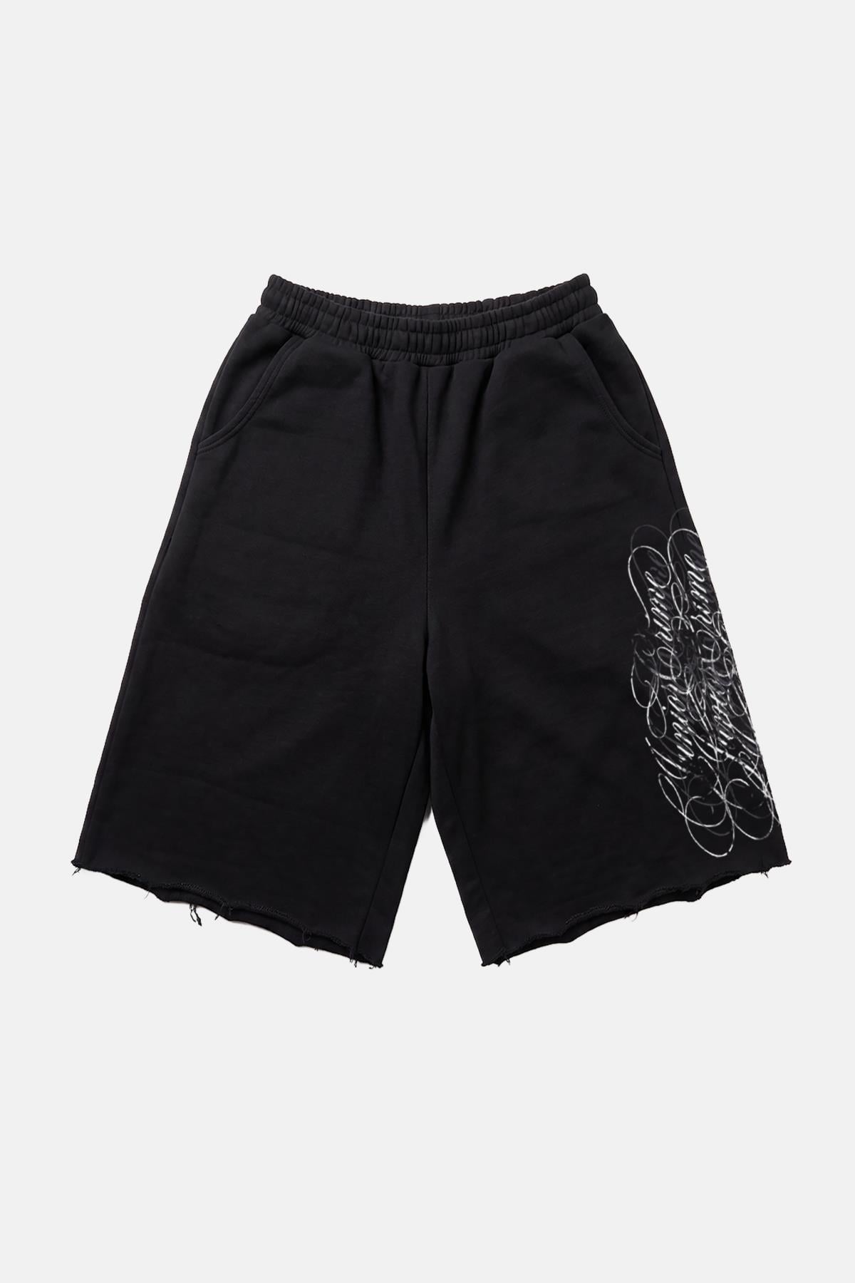 JR Signature Baskılı Jogger Baggy Siyah Şort