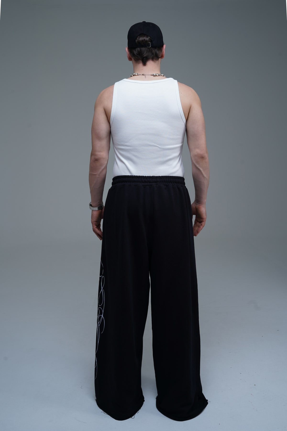 JR Signature Baskılı Siyah Baggy Eşofman