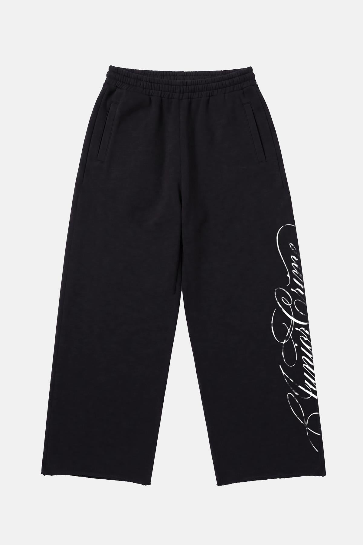 JR Signature Baskılı Siyah Baggy Eşofman