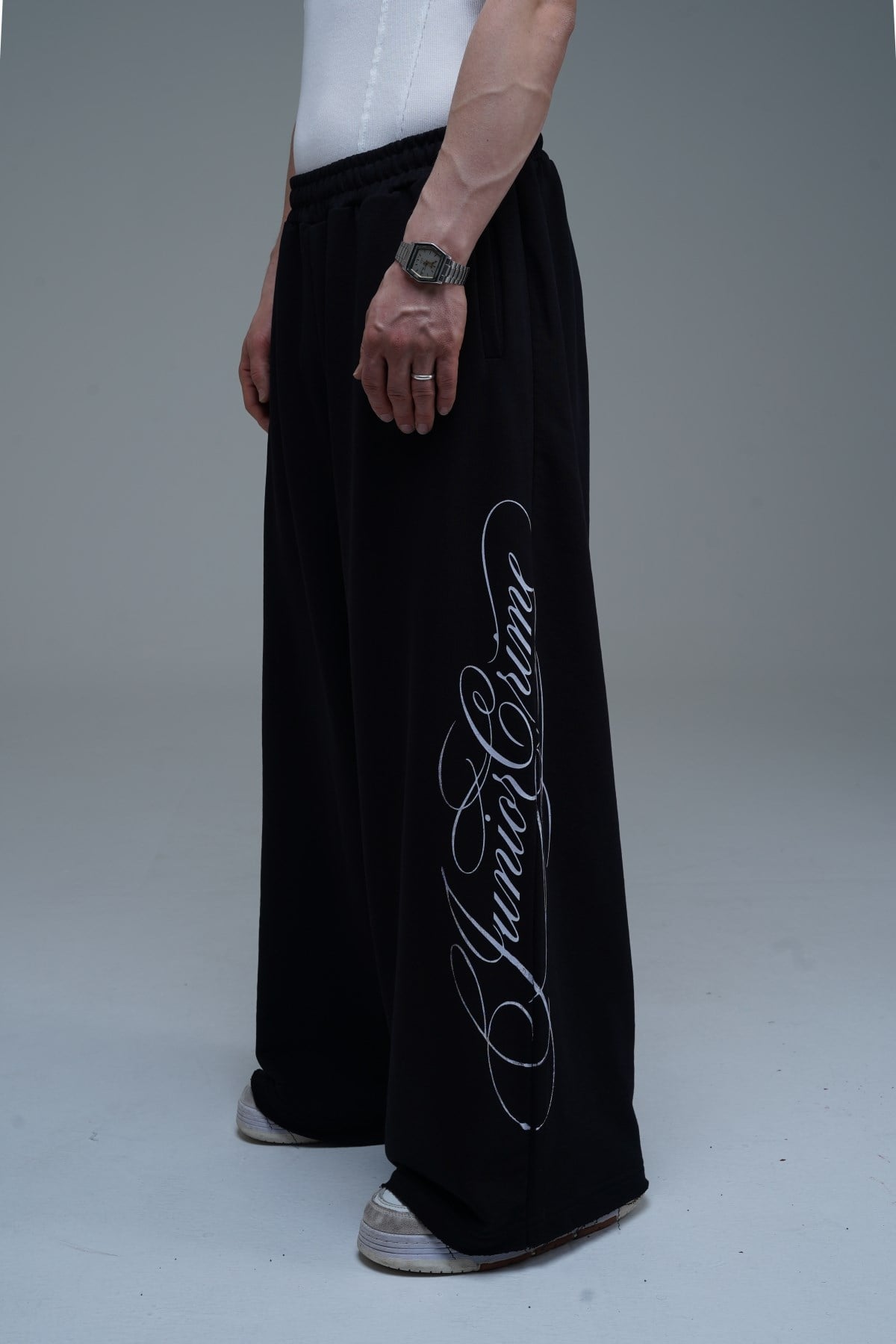 JR Signature Baskılı Siyah Baggy Eşofman