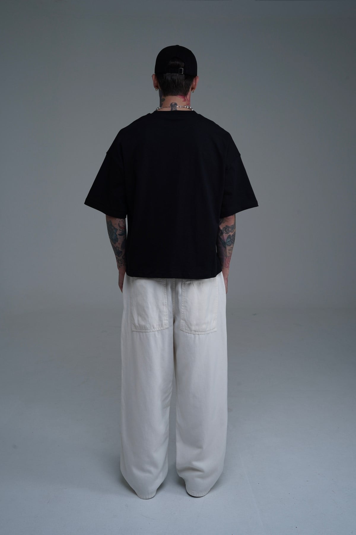 JR Siyah Boxy Fit Basic Oversize Tshirt