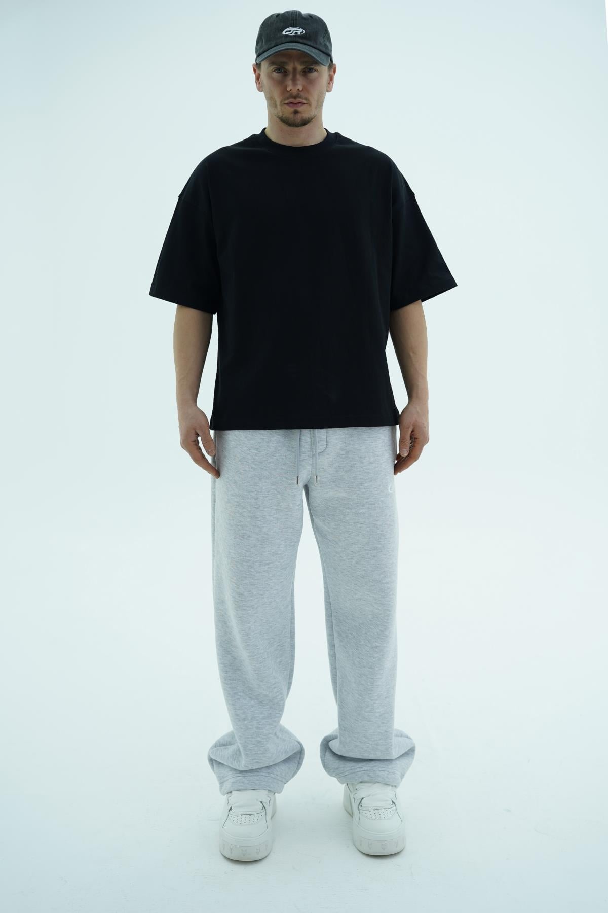 JR Siyah Boxy Fit Basic Oversize Tshirt