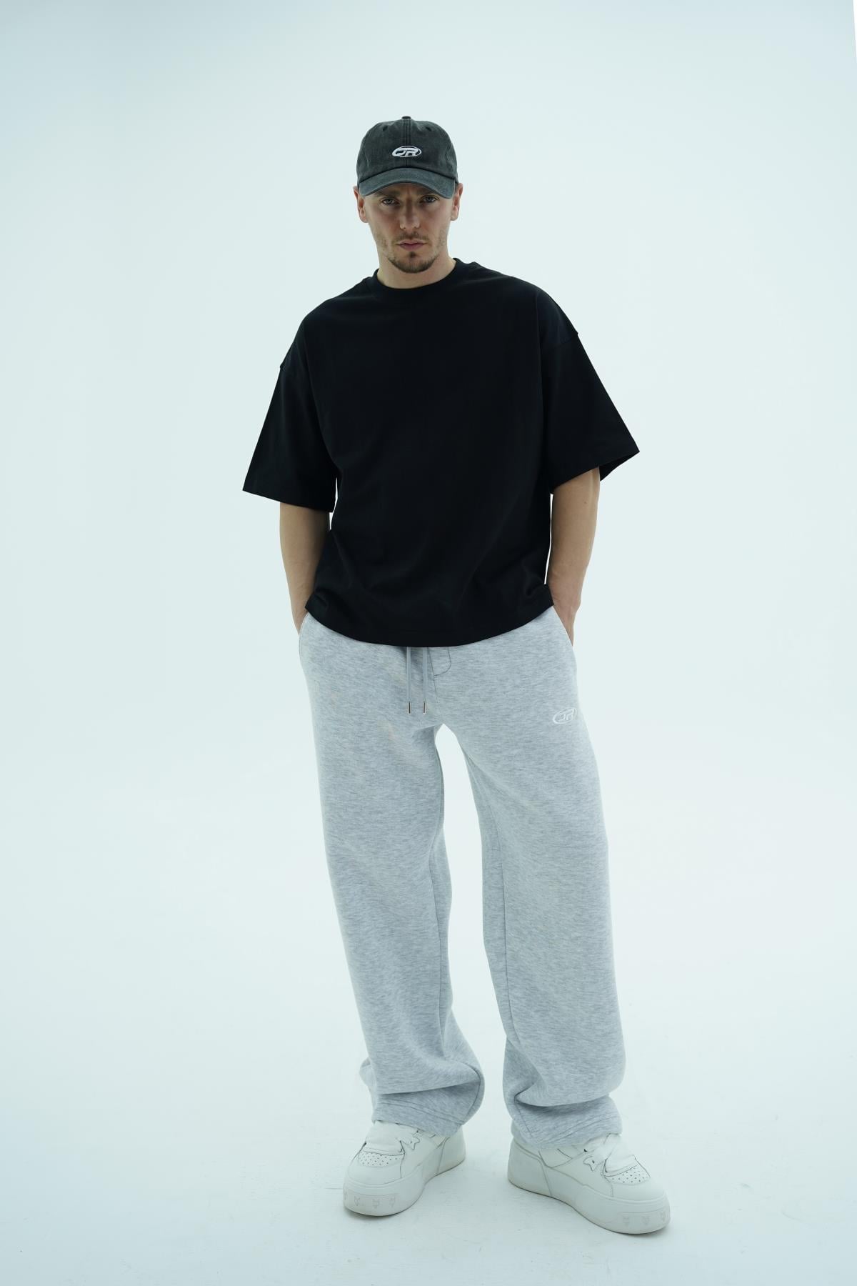 JR Siyah Boxy Fit Basic Oversize Tshirt