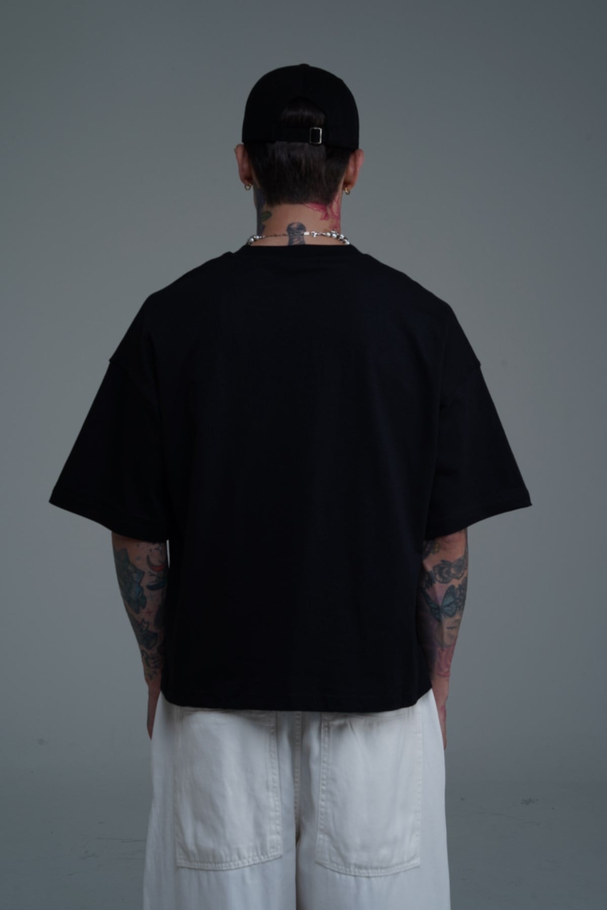 JR Siyah Boxy Fit Basic Oversize Tshirt