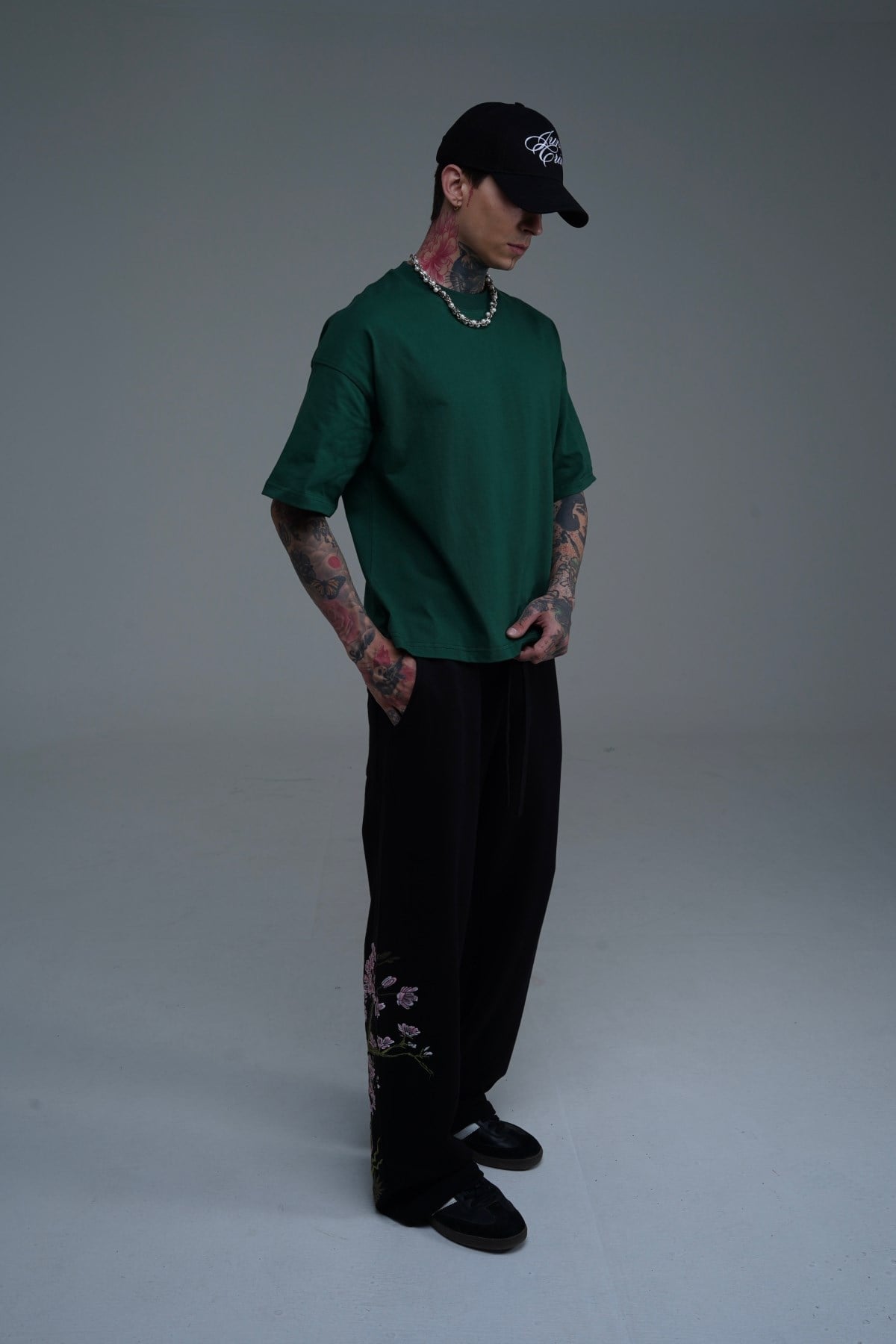 JR Yeşil Boxy Fit Basic Oversize Tshirt