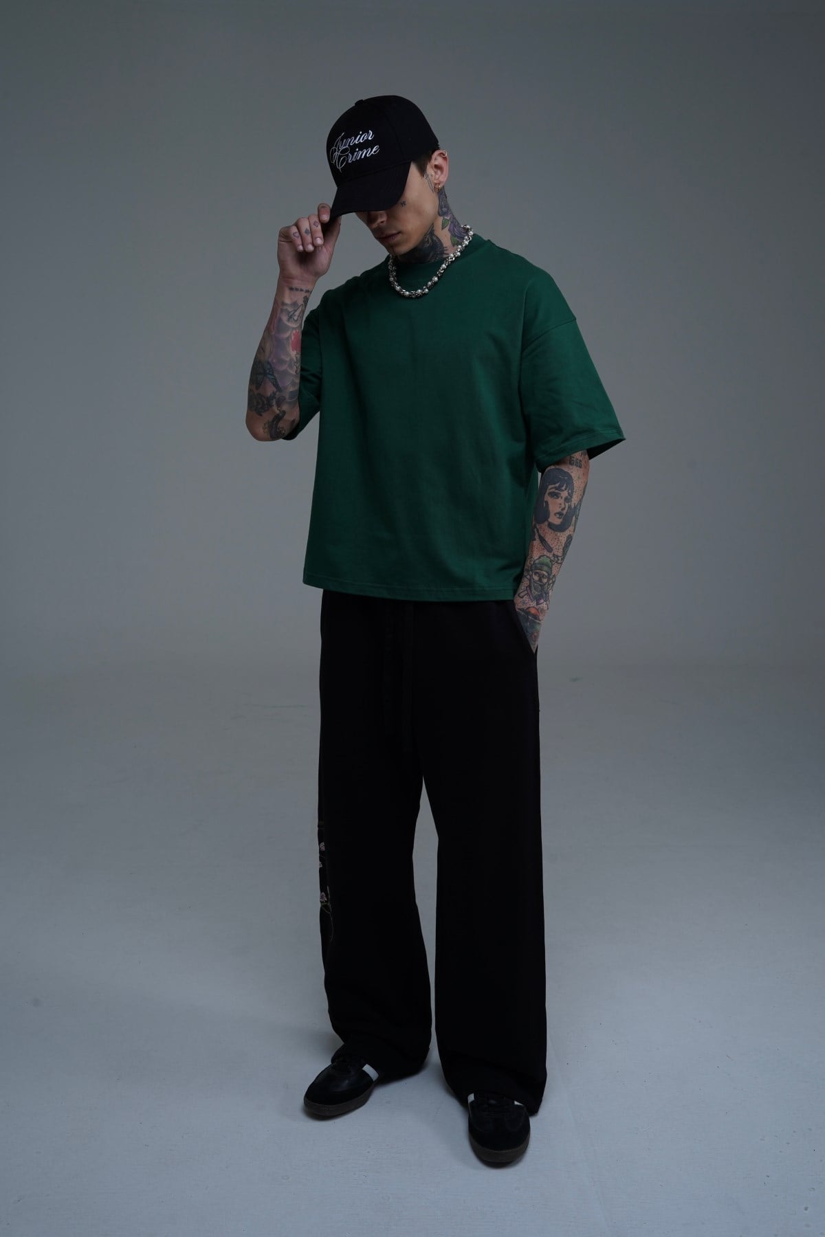JR Yeşil Boxy Fit Basic Oversize Tshirt