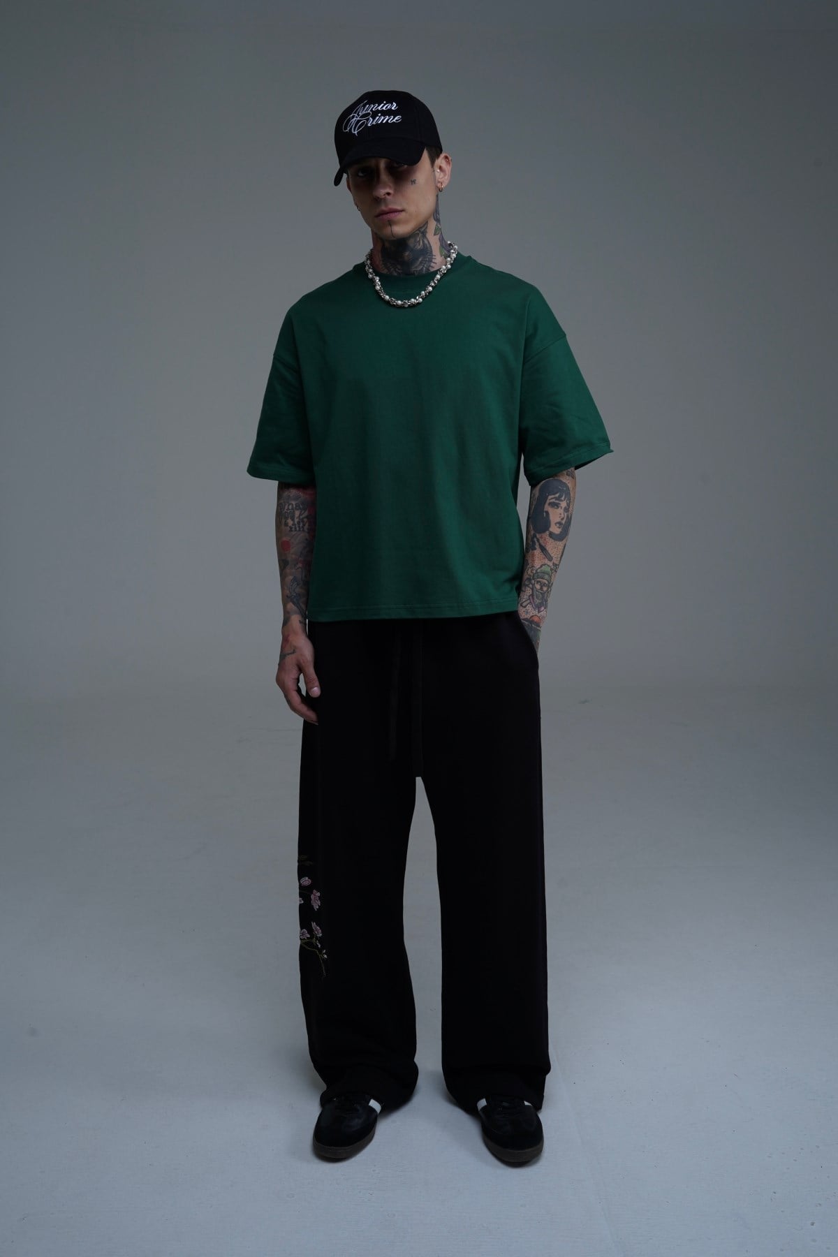 JR Yeşil Boxy Fit Basic Oversize Tshirt