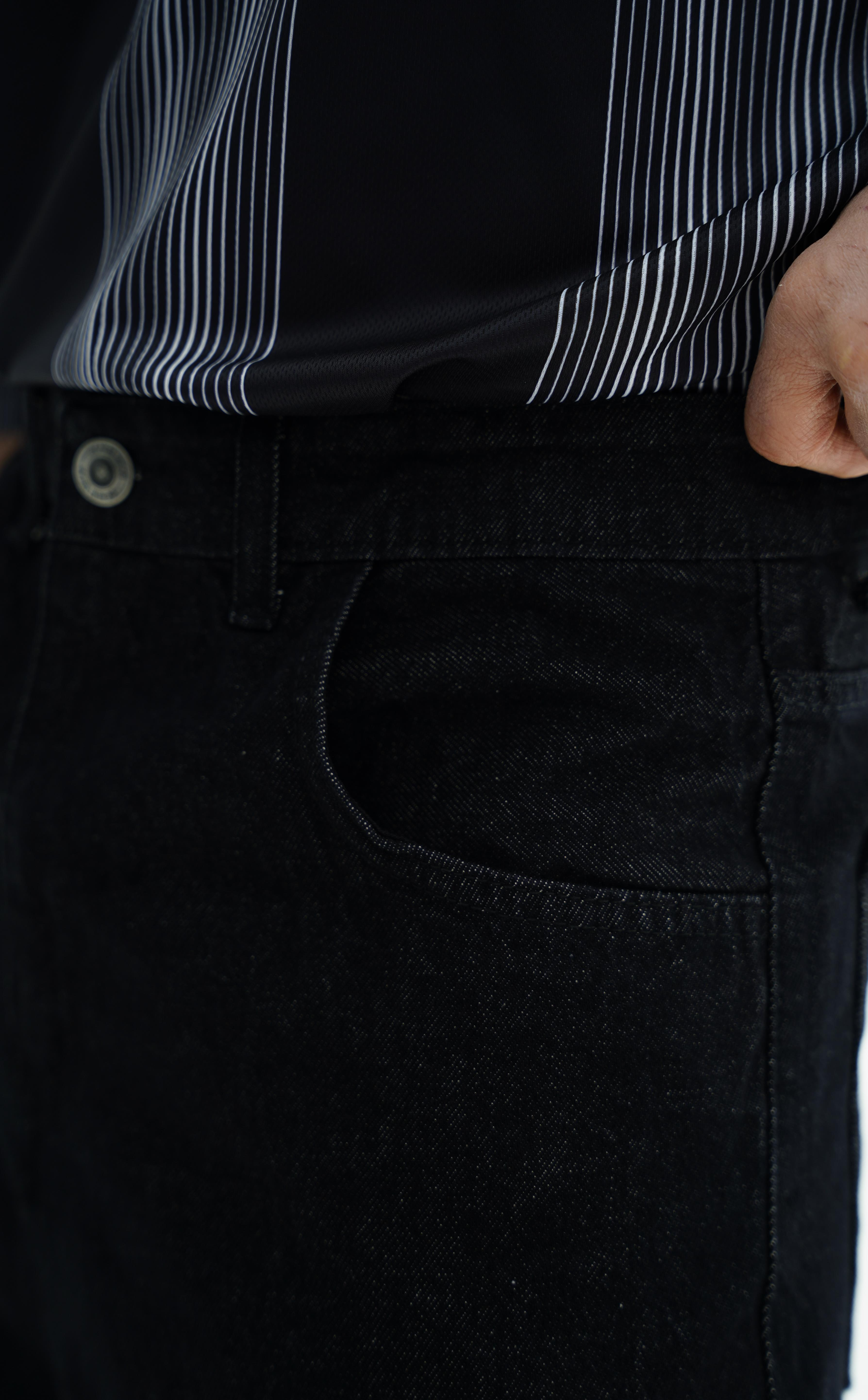 Junior Crime Siyah Melanj Raw Denim Pantolon