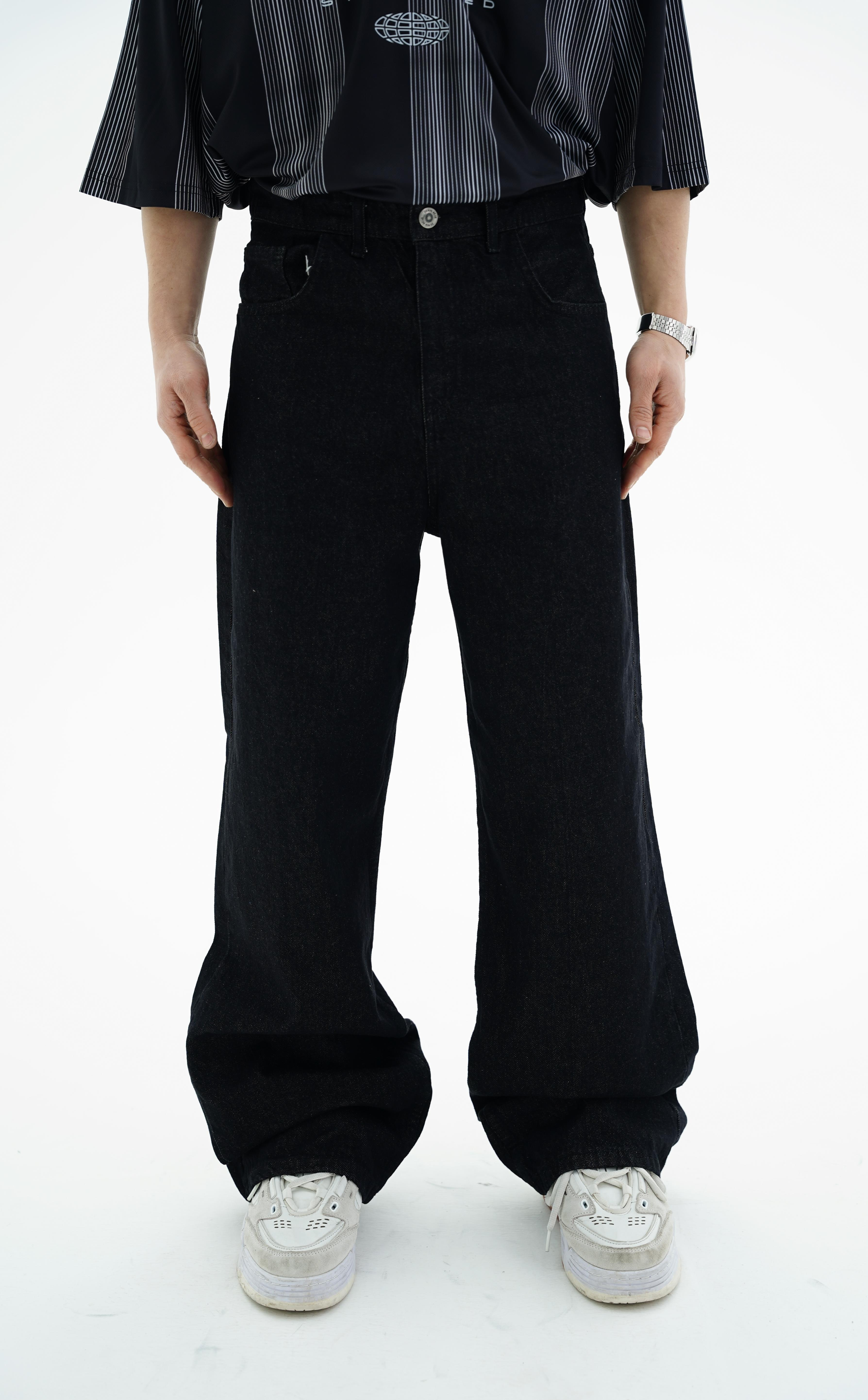 Junior Crime Siyah Melanj Raw Denim Pantolon