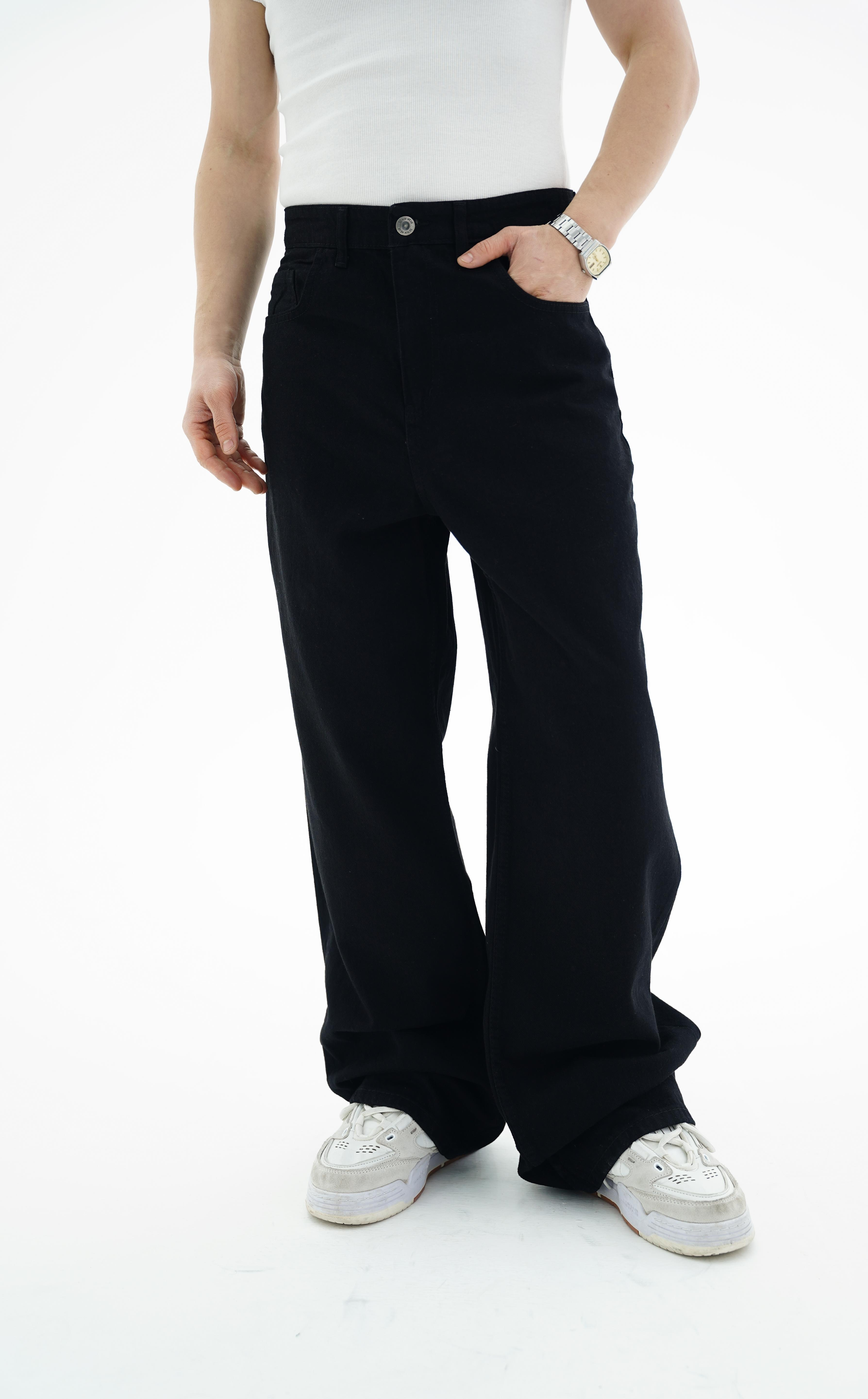 Junior Crime Siyah Raw Denim Pantolon