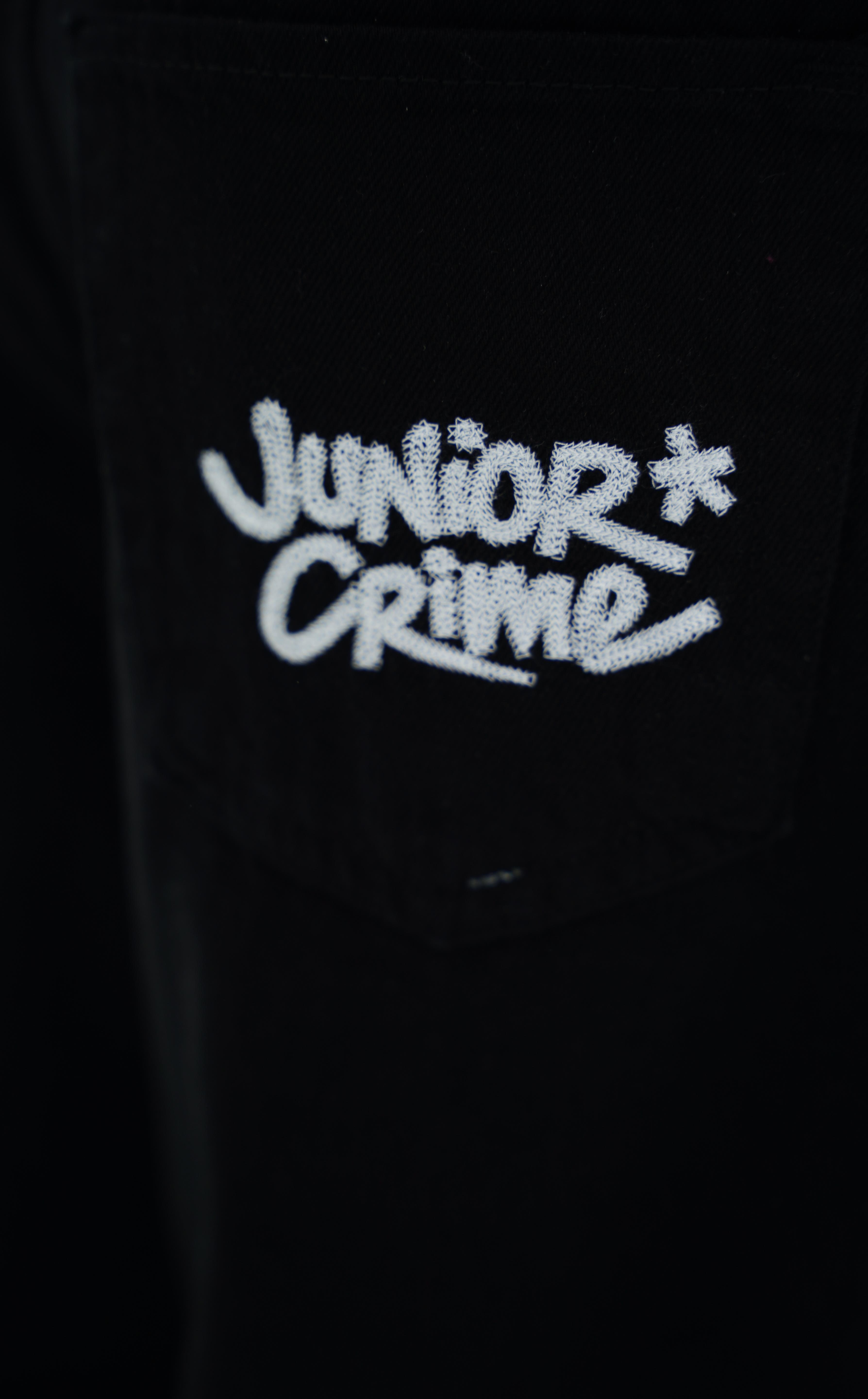 Junior Crime Siyah Raw Denim Pantolon