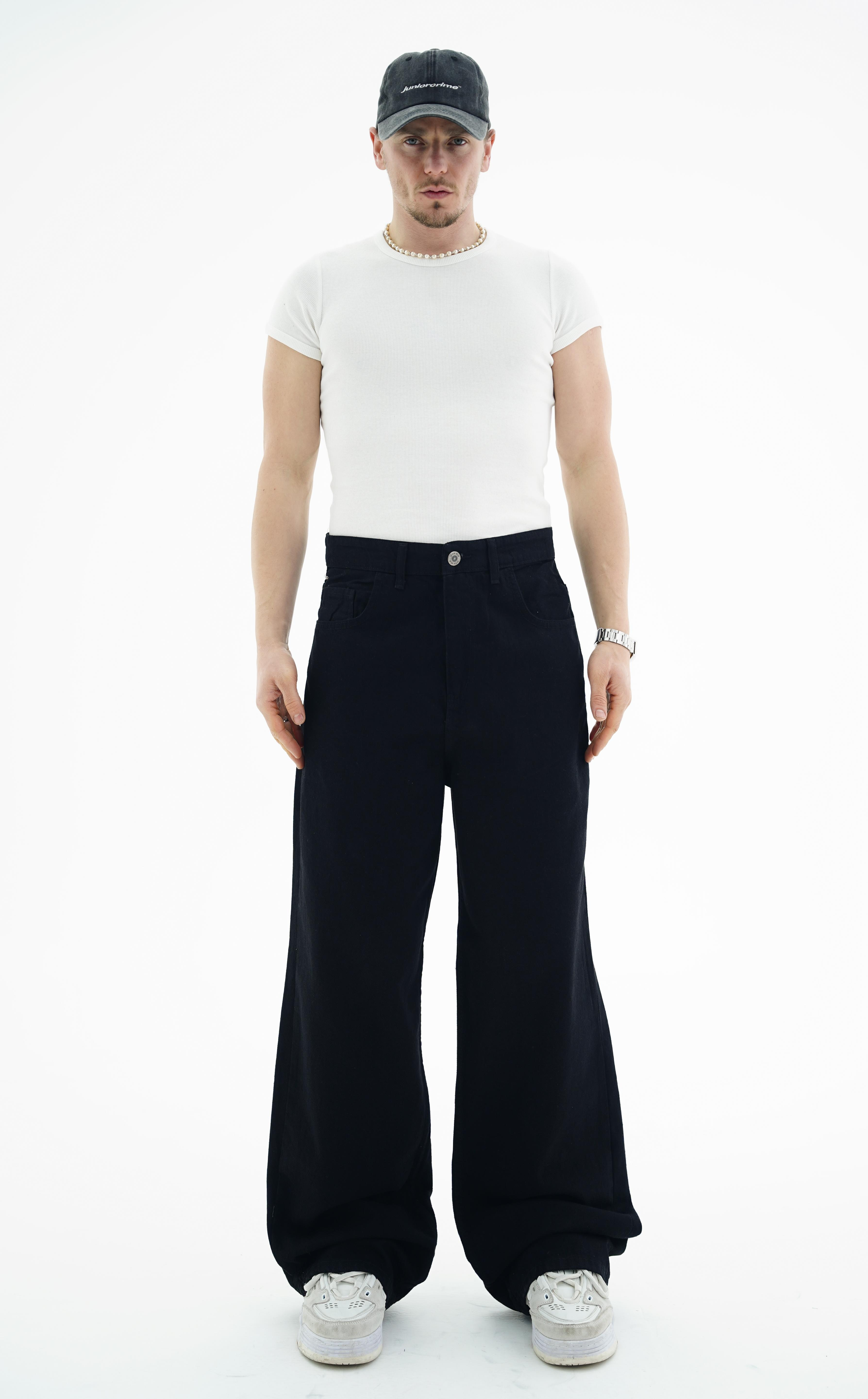 Junior Crime Siyah Raw Denim Pantolon