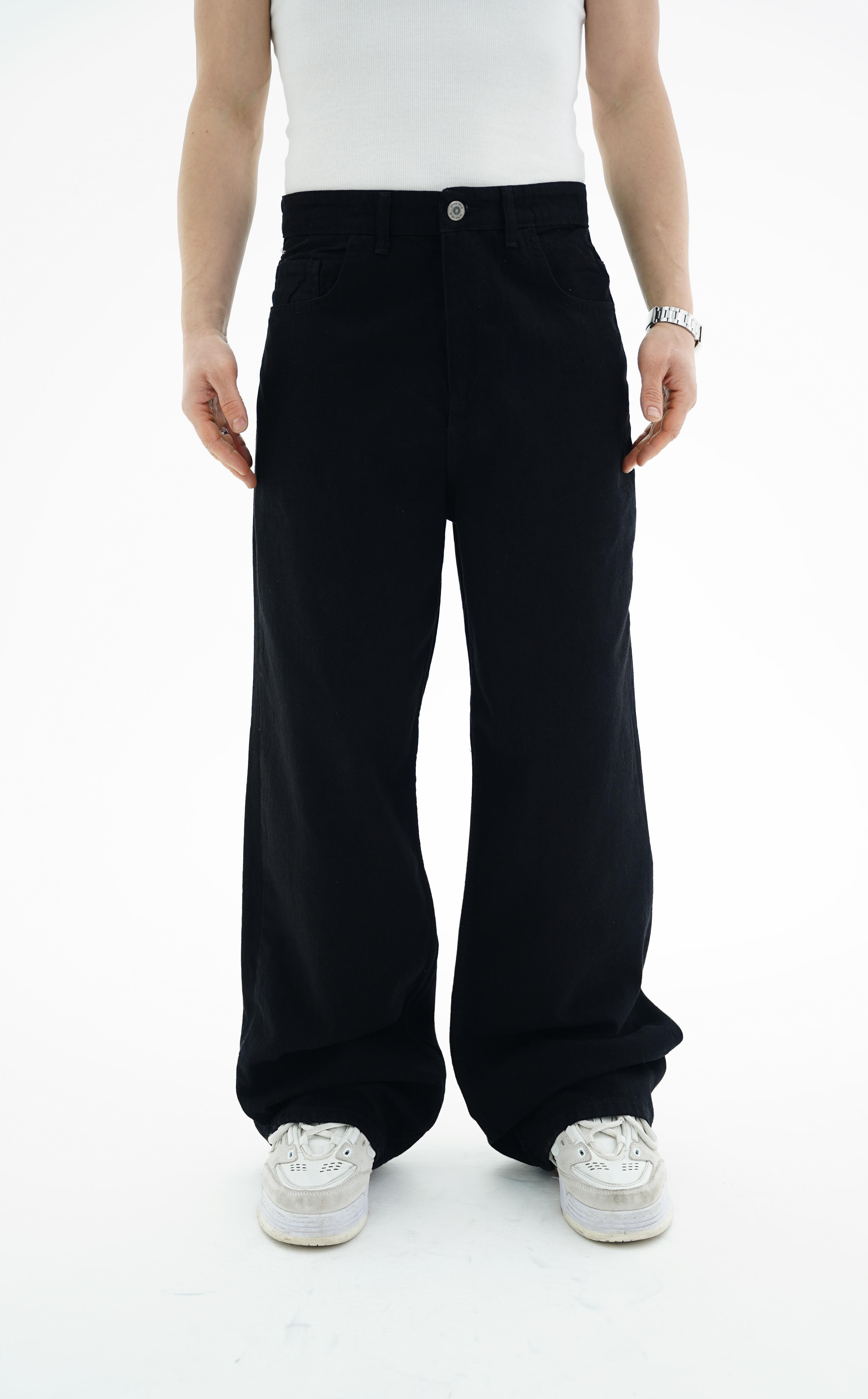 Junior Crime Siyah Raw Denim Pantolon