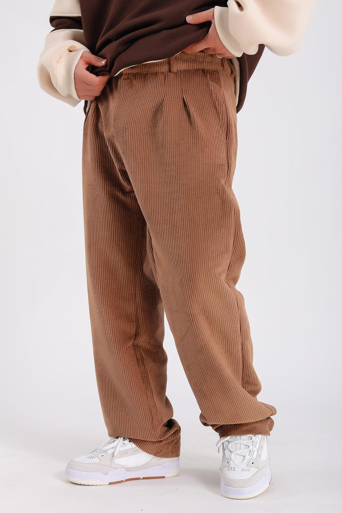 Kahve Kadife Baggy Pantolon P1034