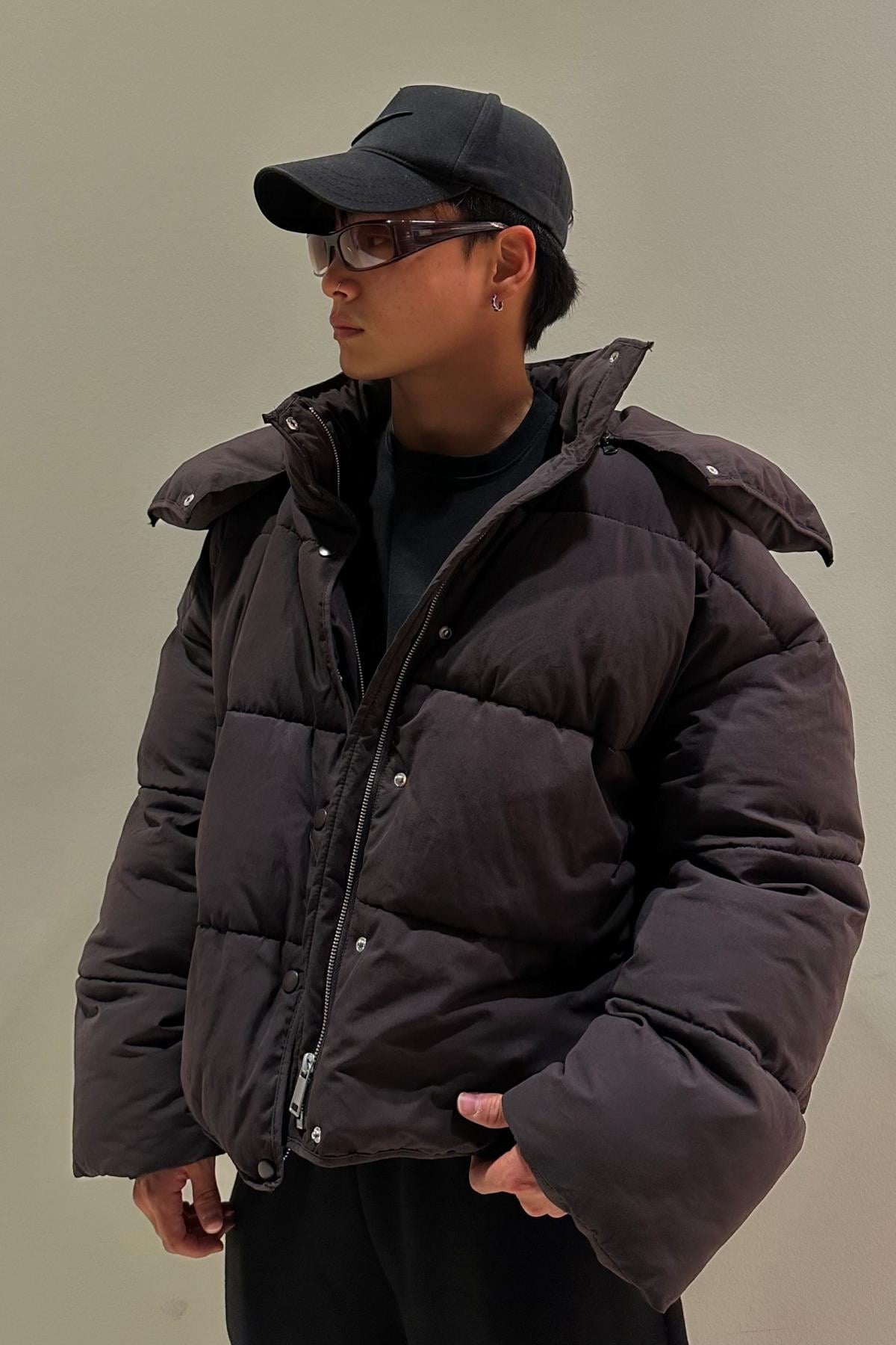 Kahve Oversize Baxi Kalıp Şişme Mont MNT126