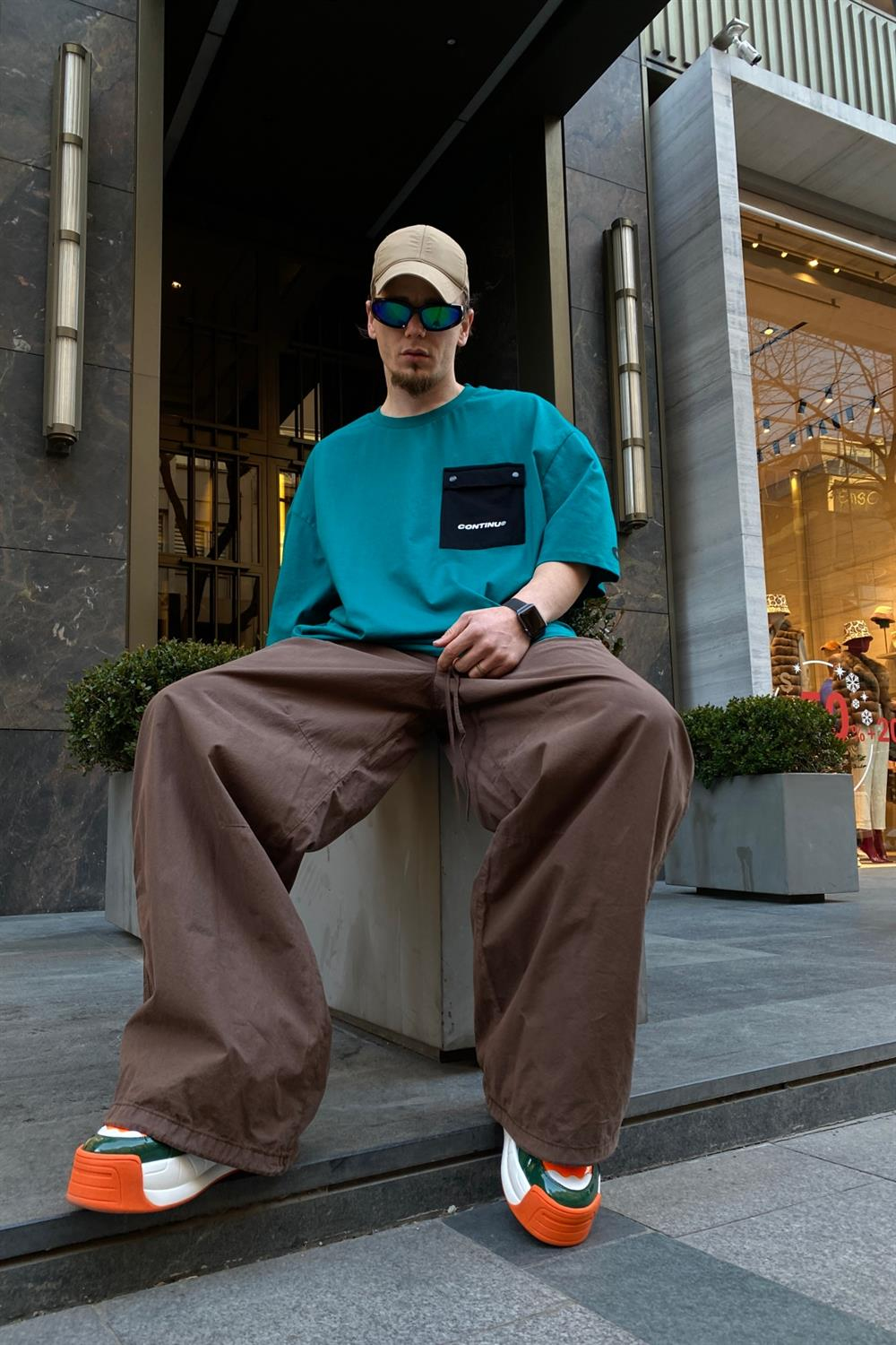 Kahve Oversize Paraşüt Pantolon P569