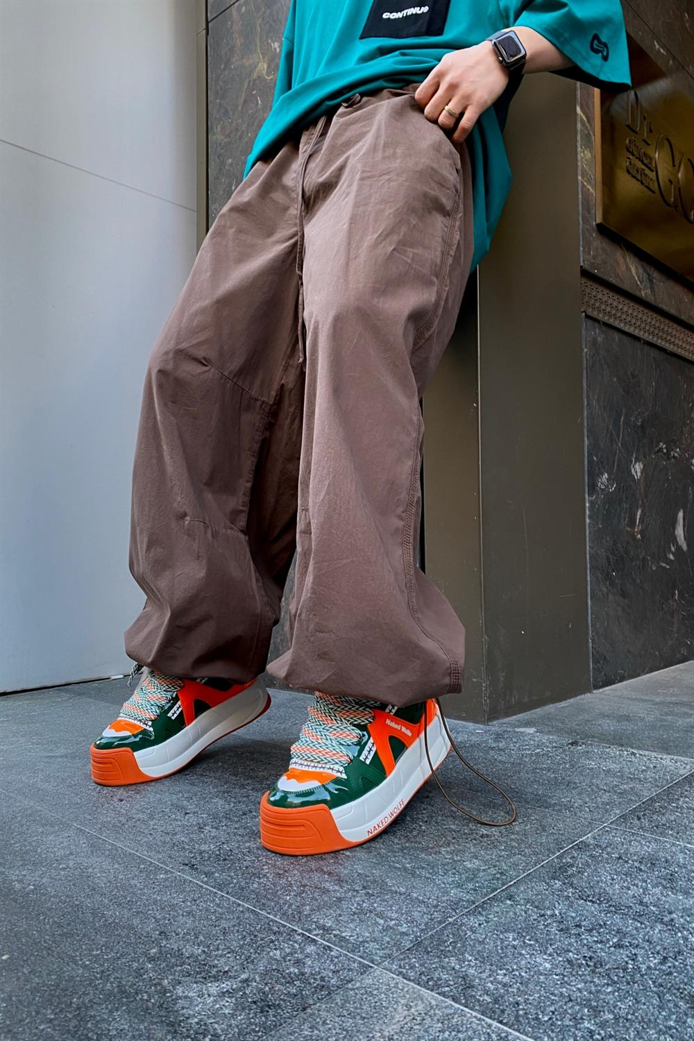 Kahve Oversize Paraşüt Pantolon P569