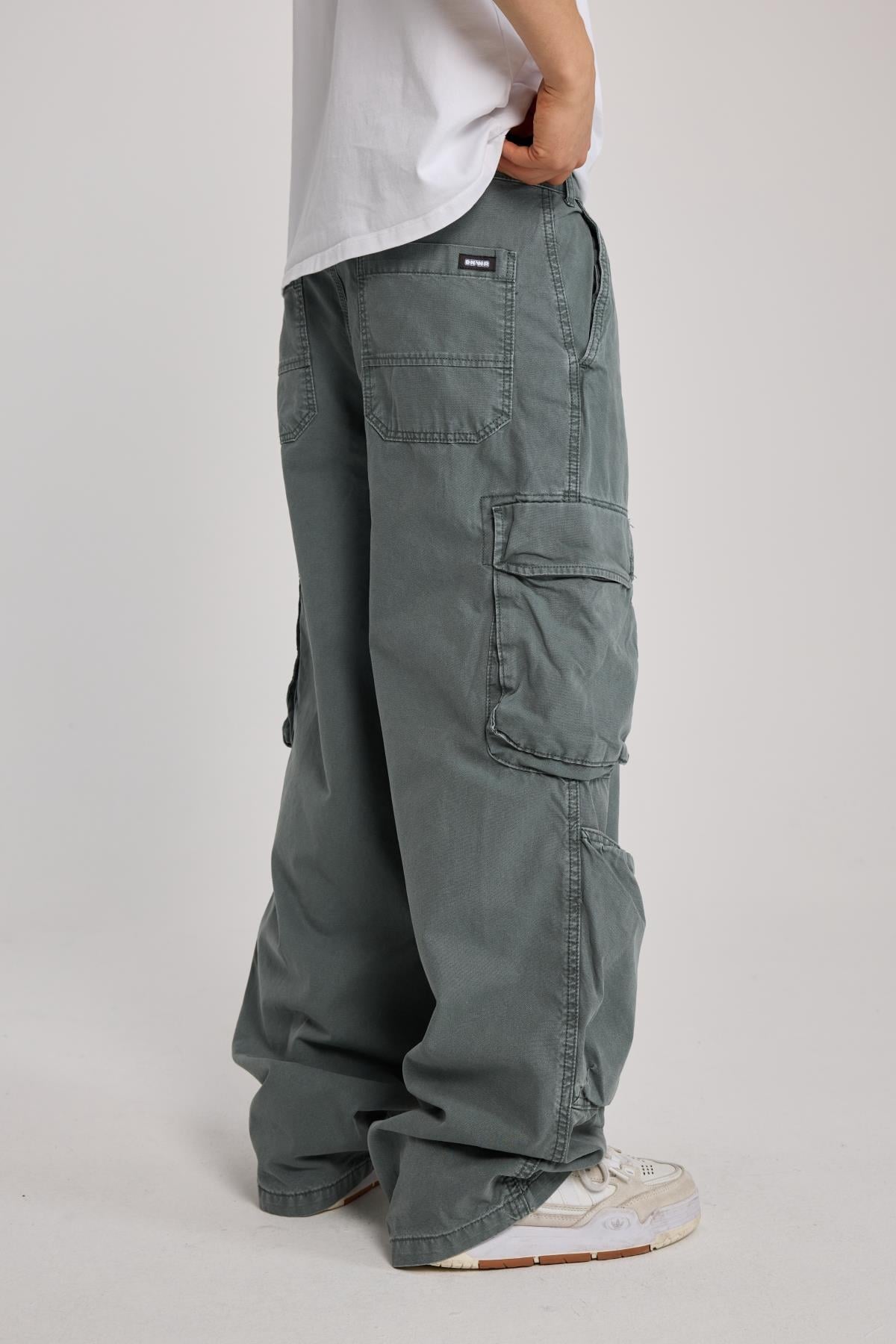 Kanguru Cep Detay Paraşüt Baggy Jean Pantolon
