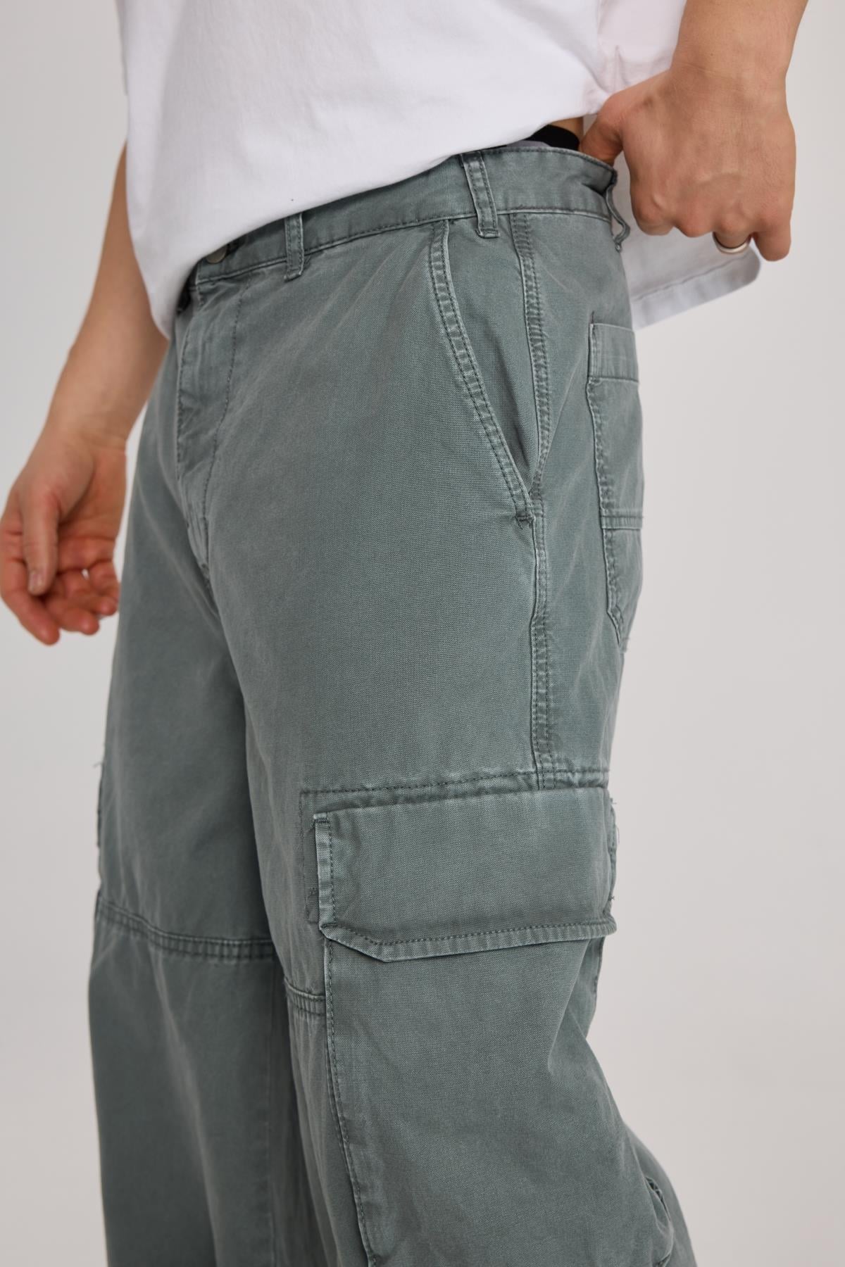 Kanguru Cep Detay Paraşüt Baggy Jean Pantolon