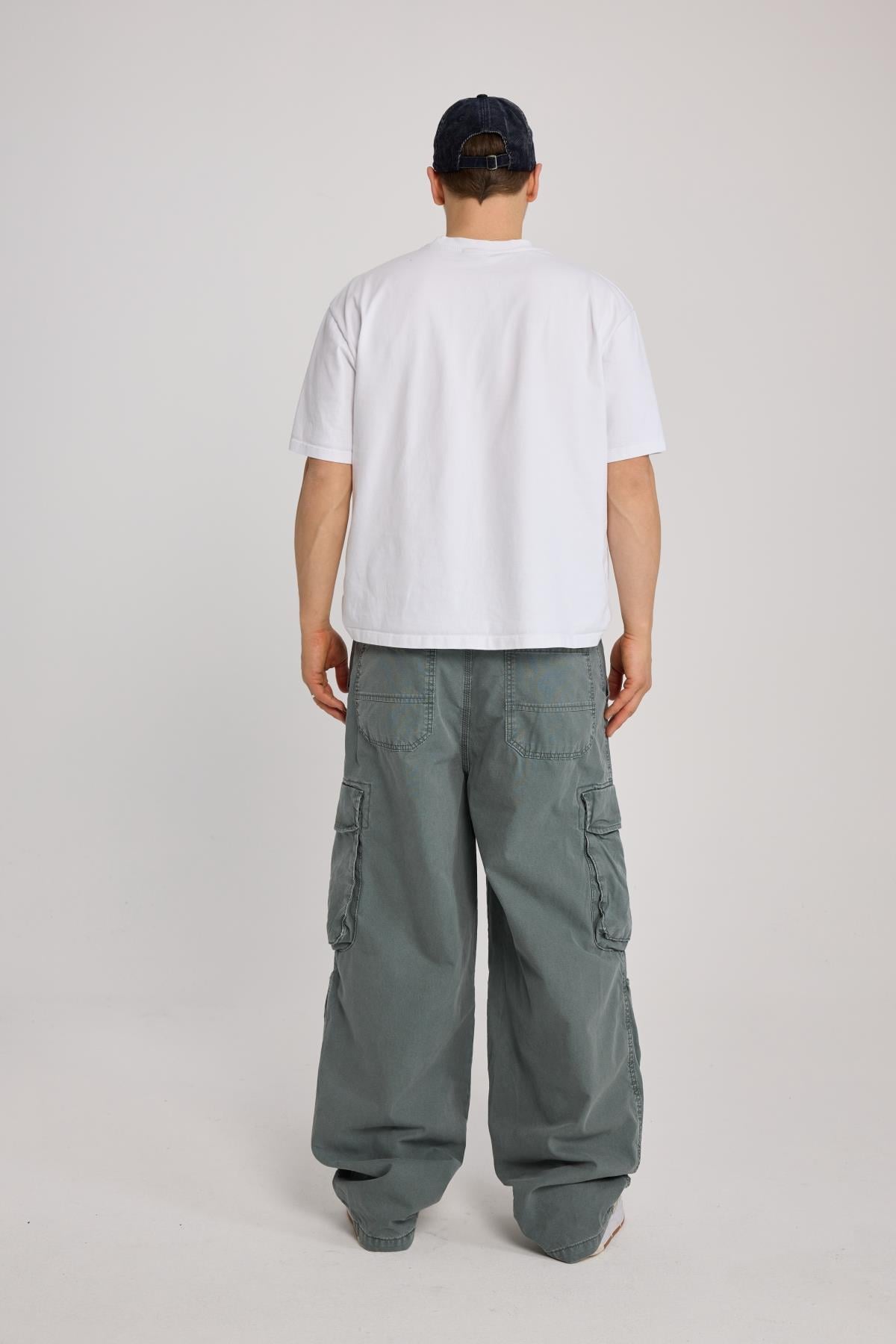 Kanguru Cep Detay Paraşüt Baggy Jean Pantolon