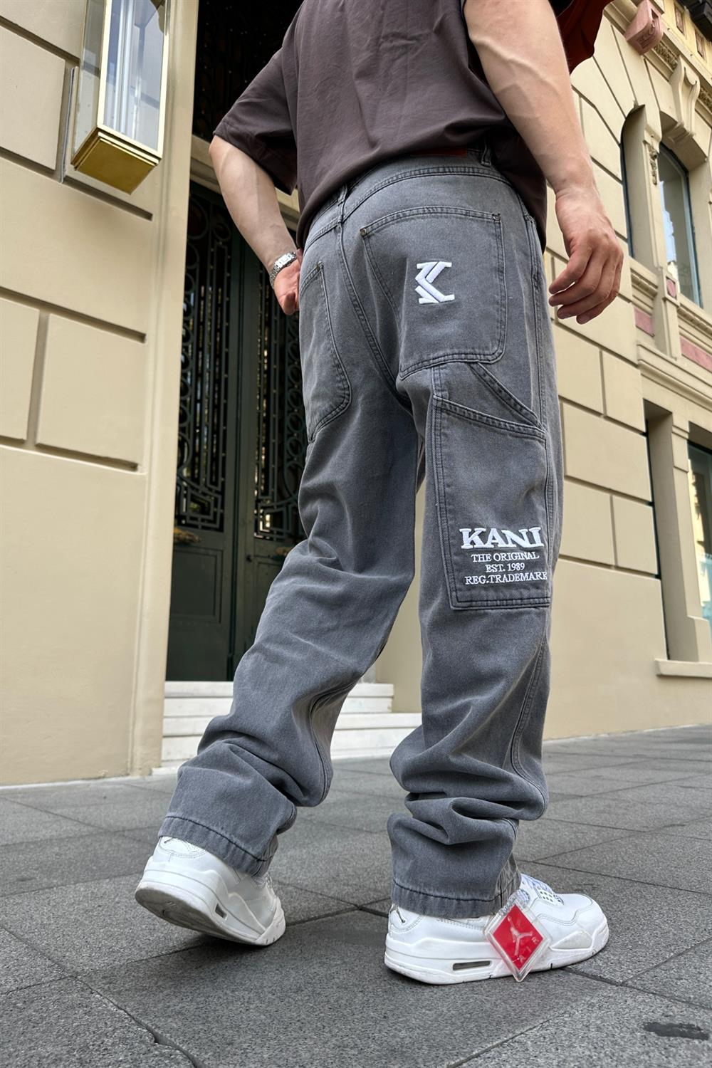 Kani Gri Baggy Jean Pantolon P750