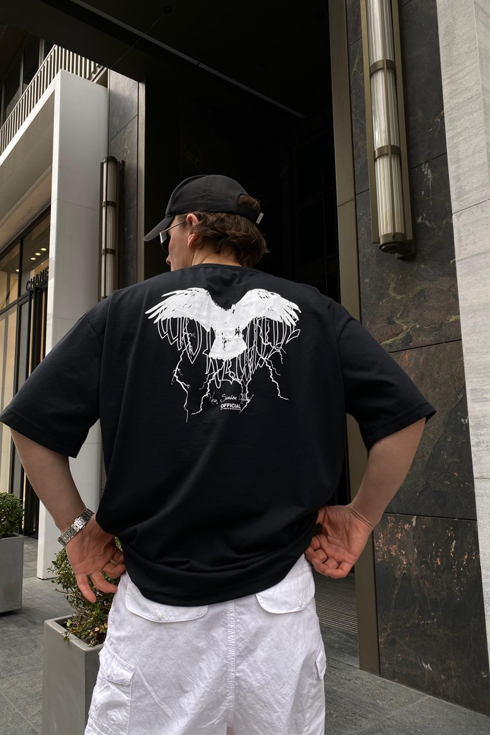 Kartal Baskılı Oversize Tshirt T543