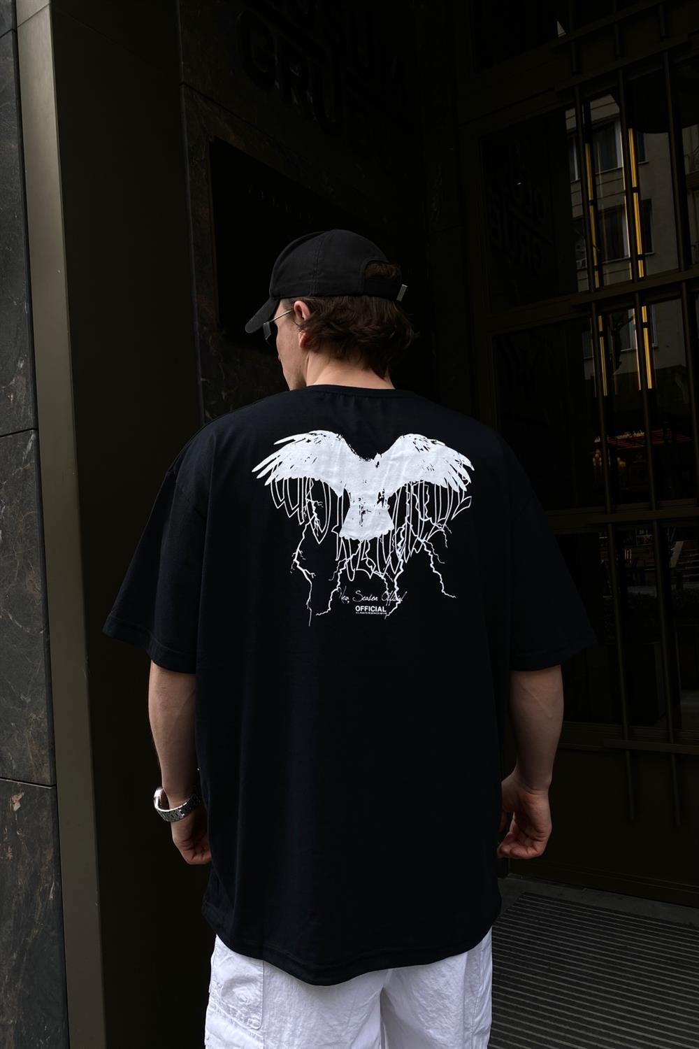 Kartal Baskılı Oversize Tshirt T543