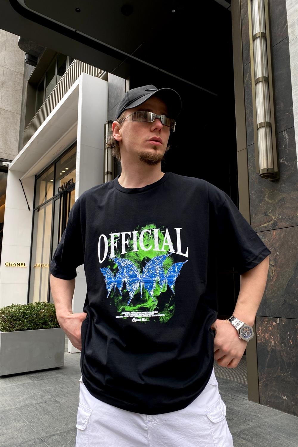 Kelebek Baskılı Oversize Tshirt T544