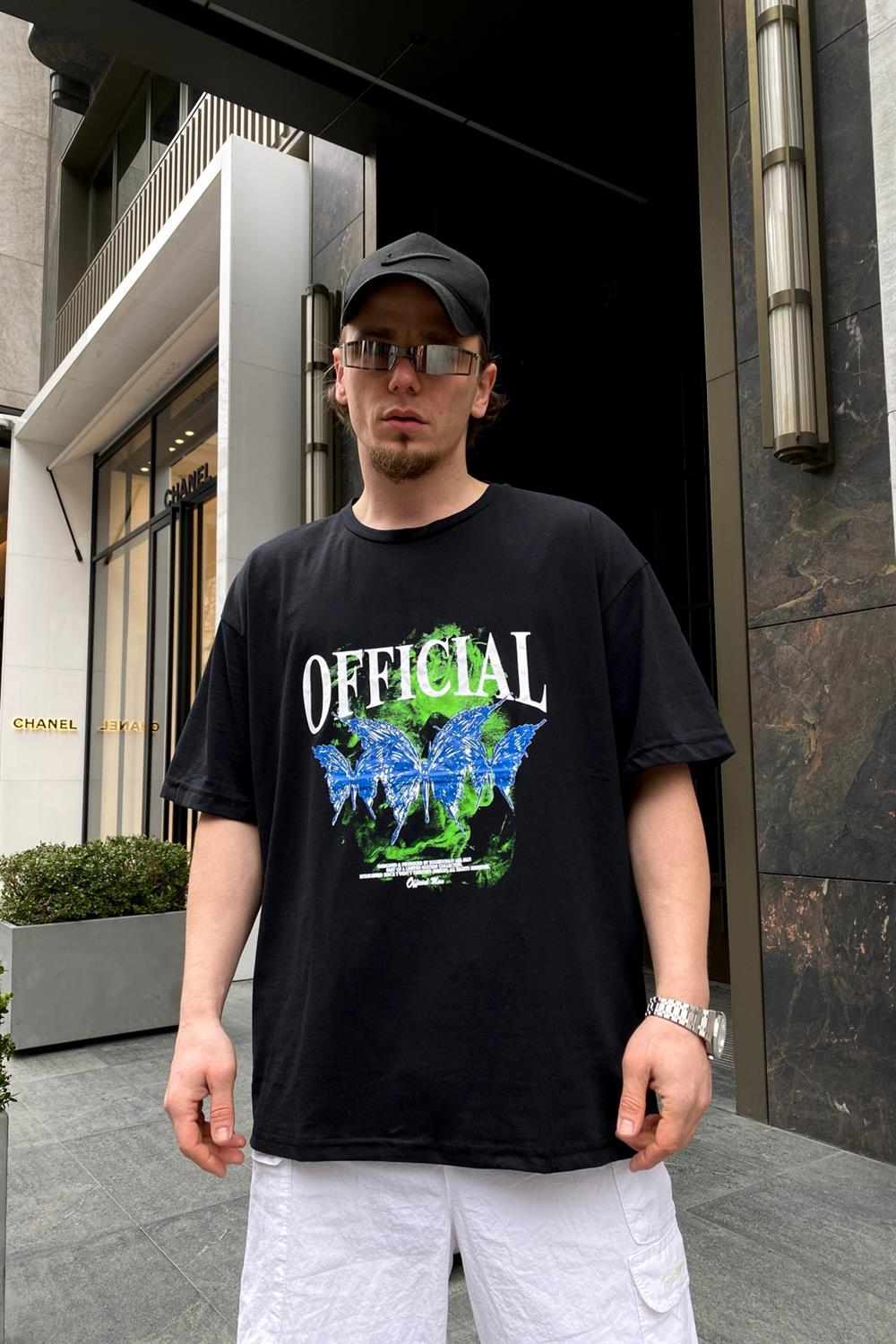 Kelebek Baskılı Oversize Tshirt T544