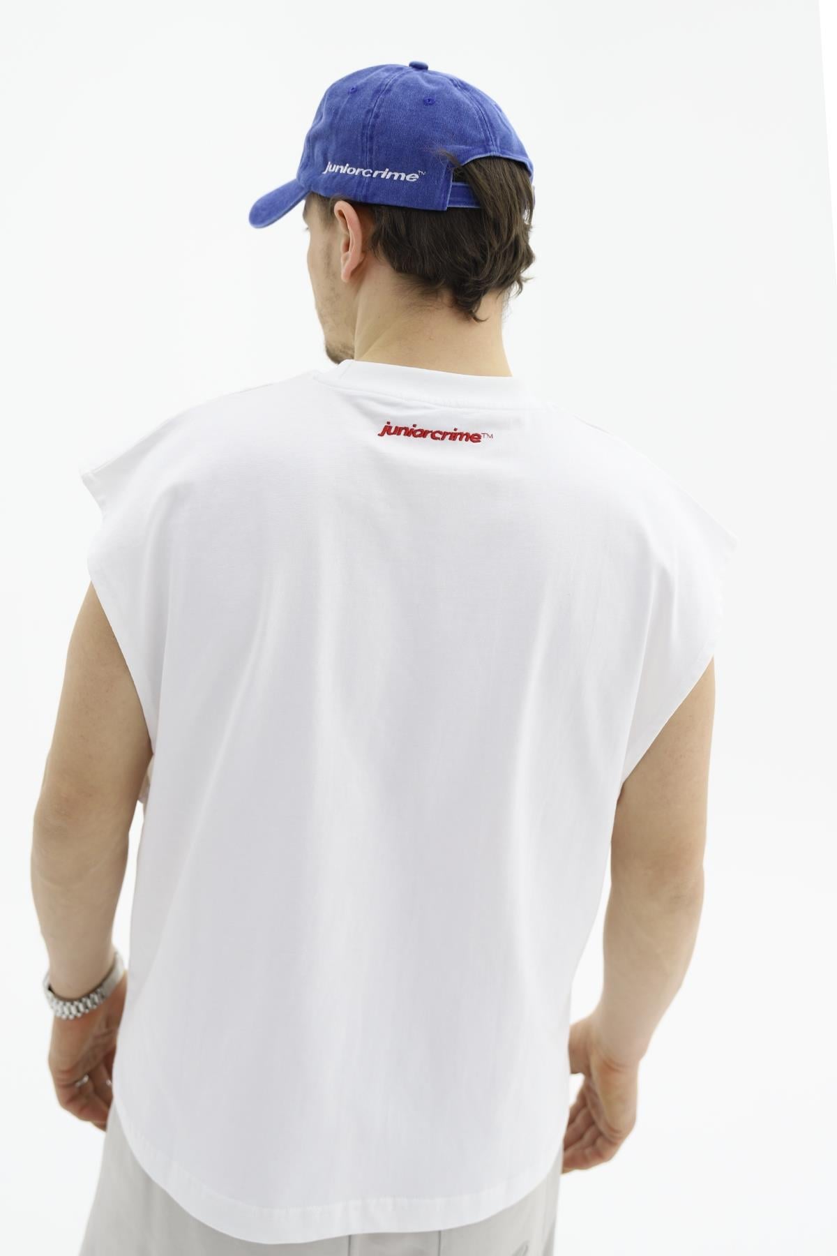Kolsuz Beyaz Oversize Tshirt