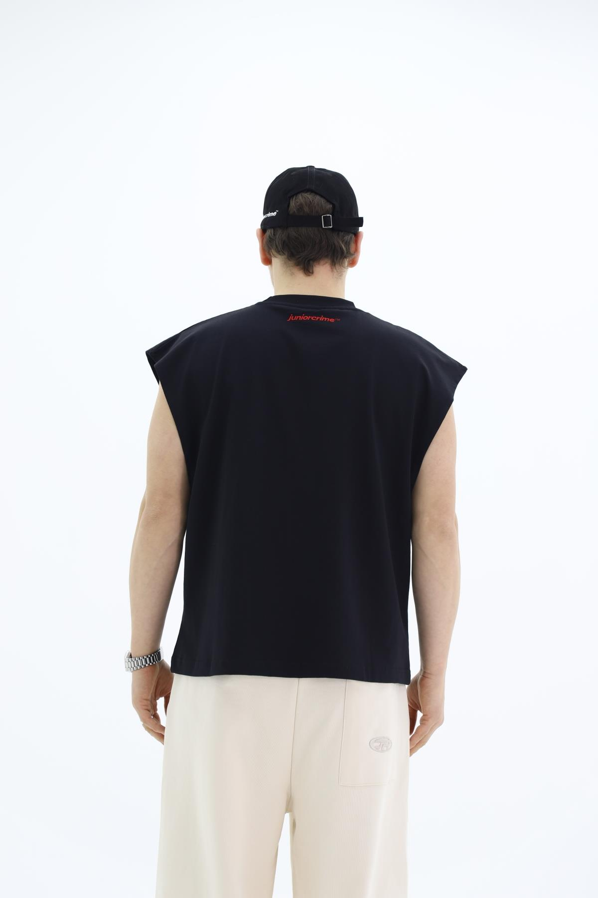 Kolsuz Siyah Oversize Tshirt