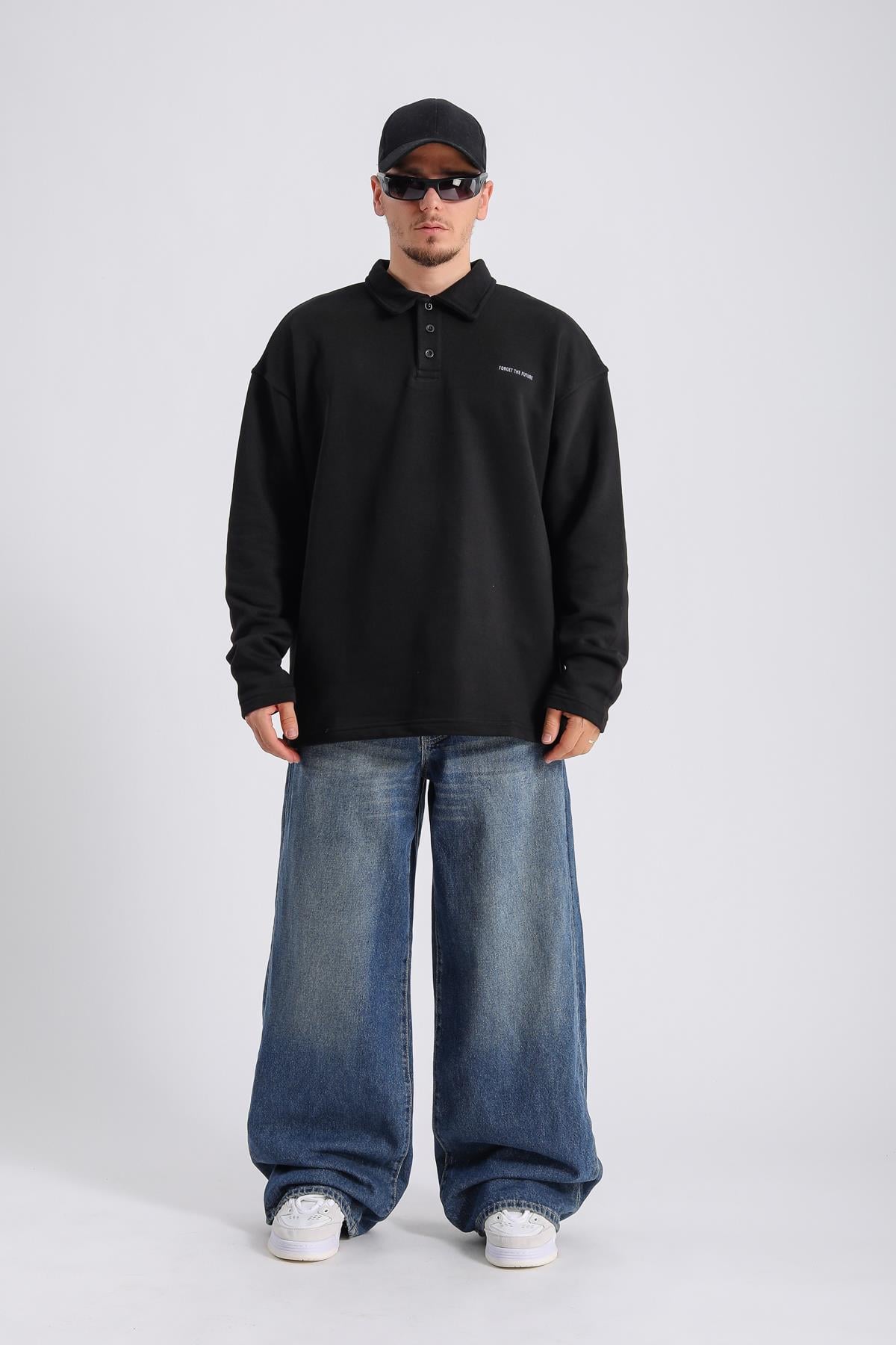 Koyu Mavi Baggy Jean Pantolon P987