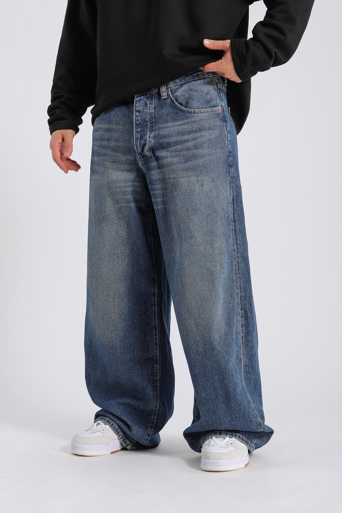 Koyu Mavi Baggy Jean Pantolon P987