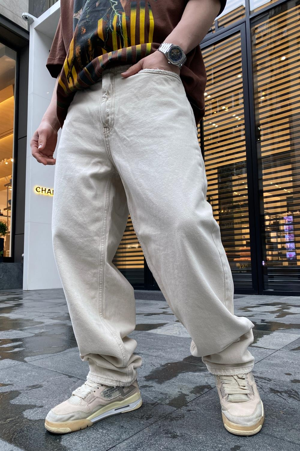 Krem Basic Jean Pantolon P662