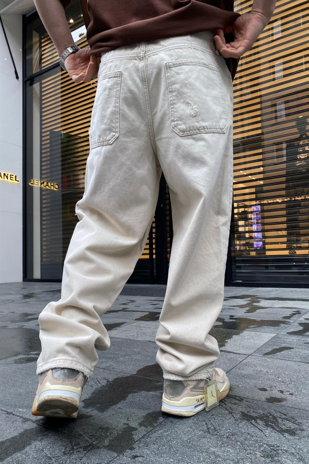 Krem Basic Jean Pantolon P662