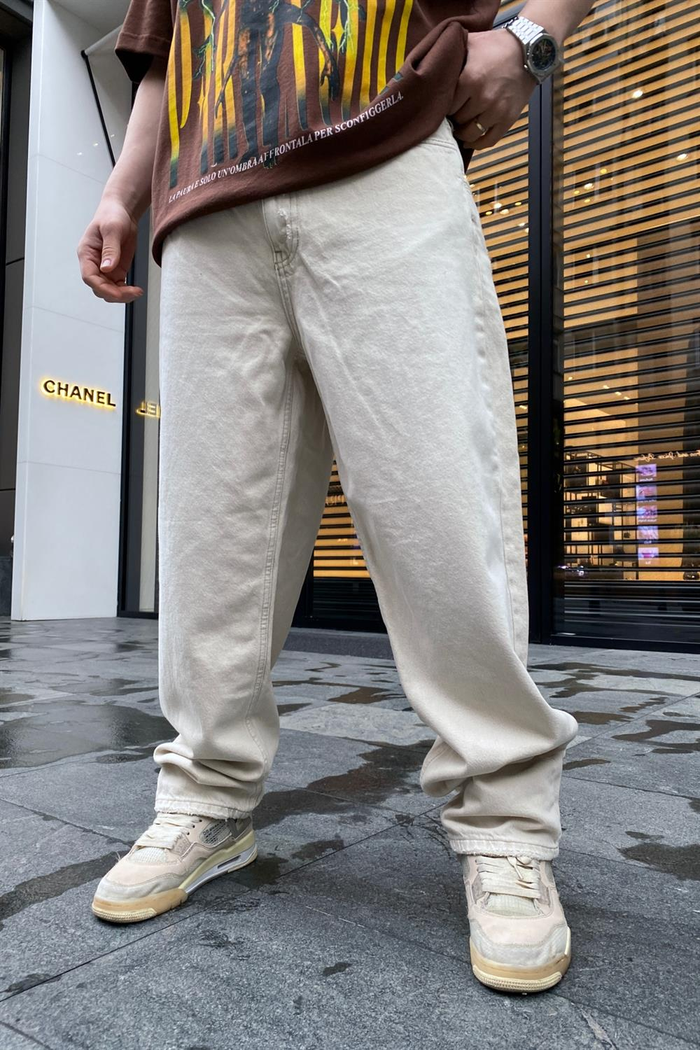 Krem Basic Jean Pantolon P662