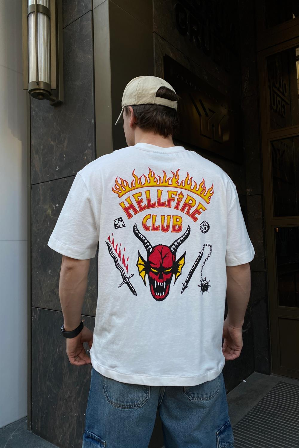 Krem Baskılı Oversize Tshirt T520