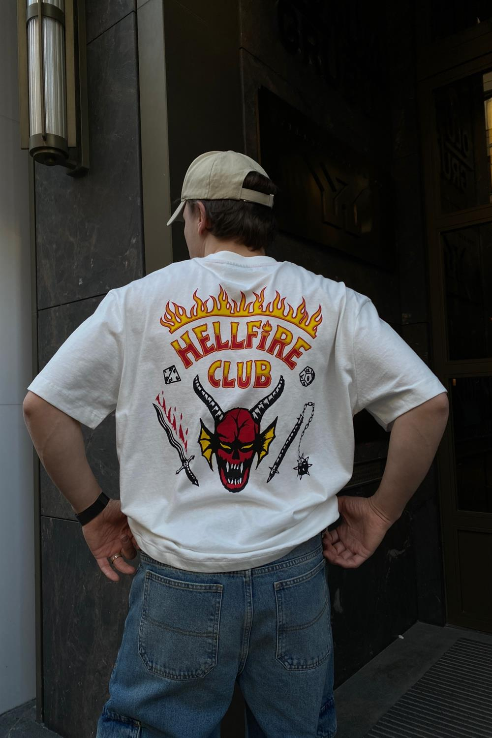 Krem Baskılı Oversize Tshirt T520